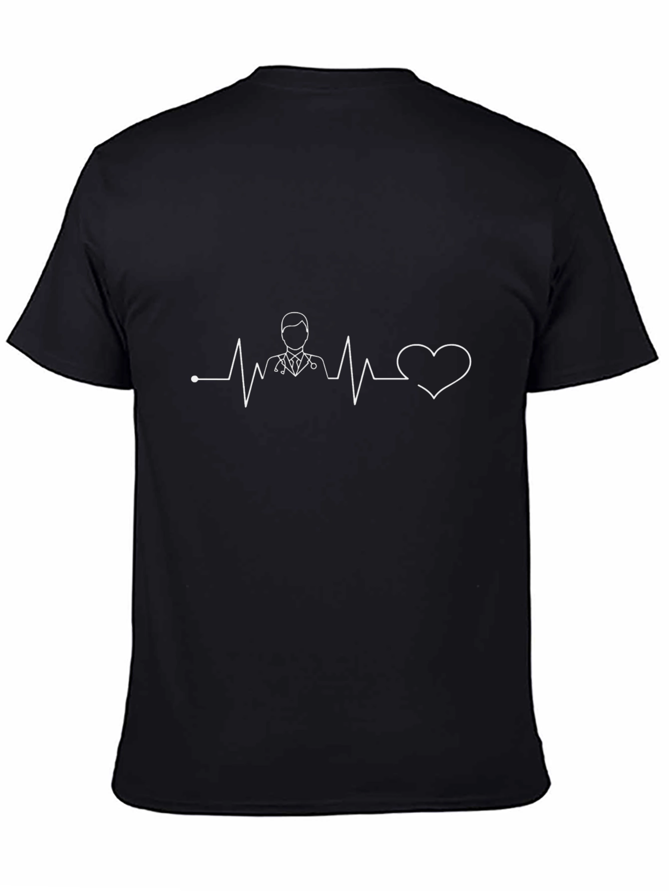 Black Doctor Heartbeat Graphic T-Shirt - Stylish & Unique view 4