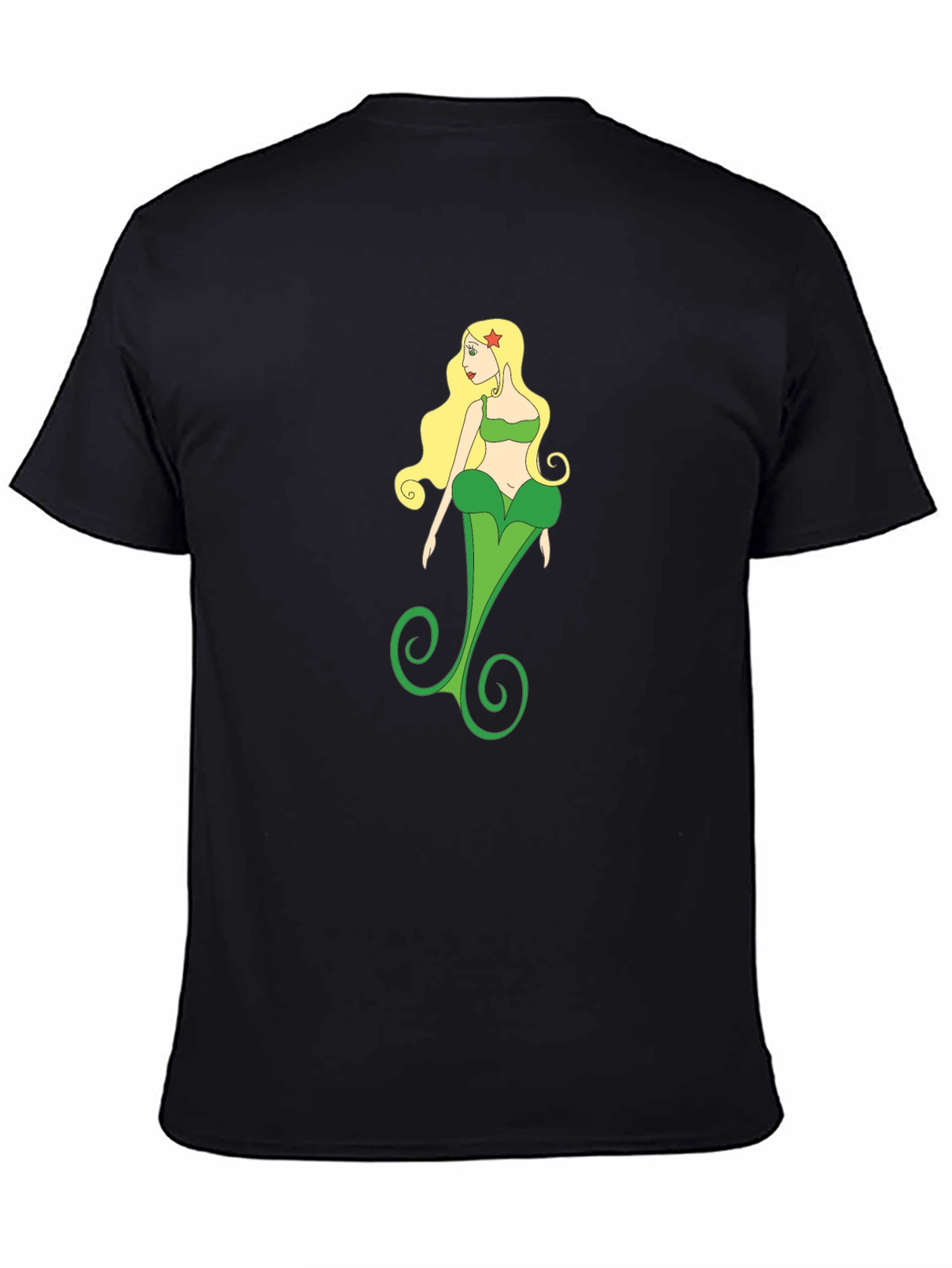 Black Unique Mermaid T-Shirt - Graphic Tee view 4