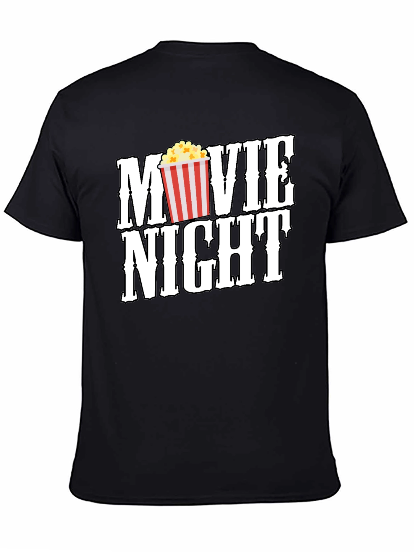 Black Movie Night Black Graphic Tee view 4