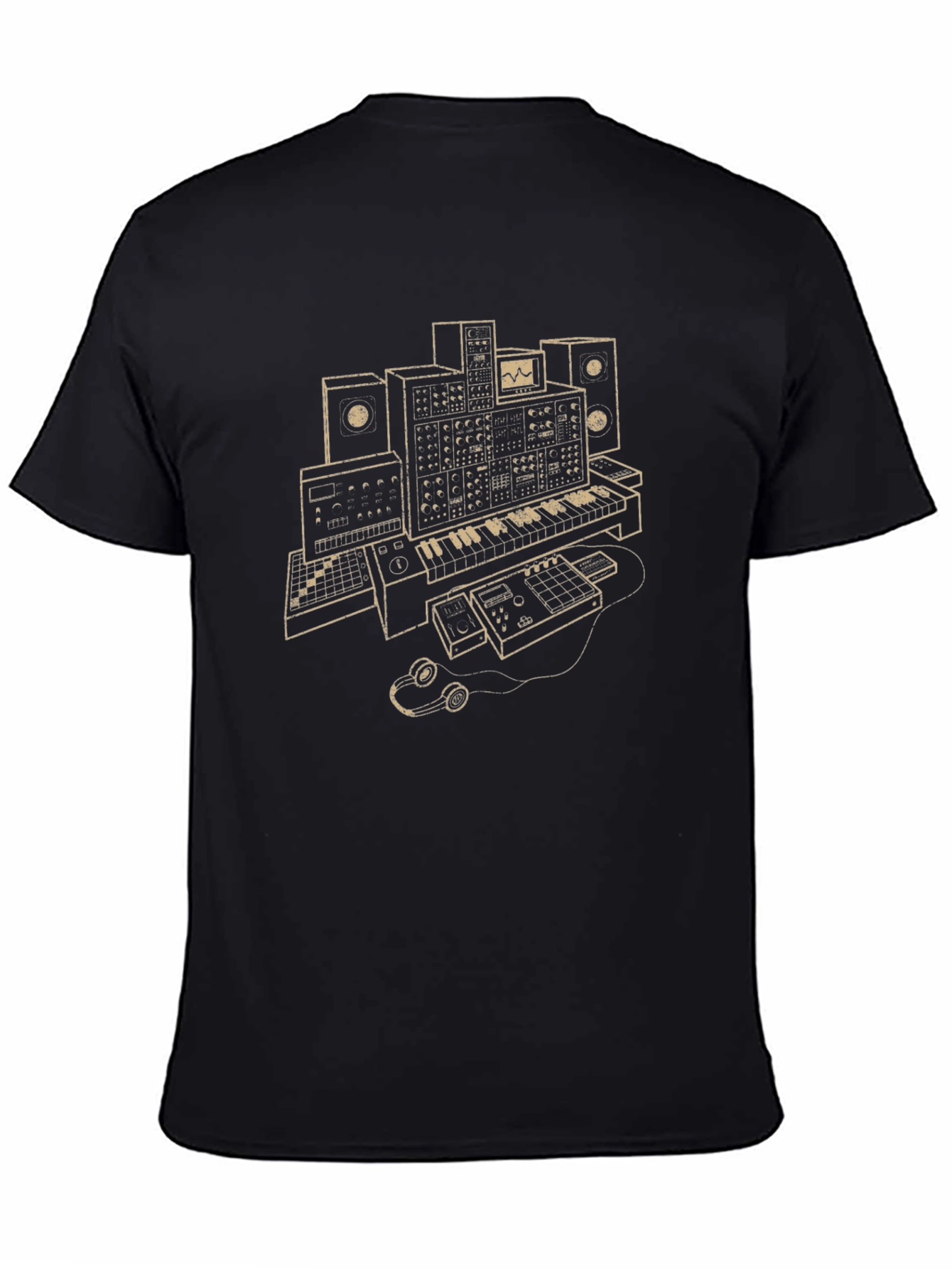 Black Synth Studio Graphic Tee - Musician's Style view 4