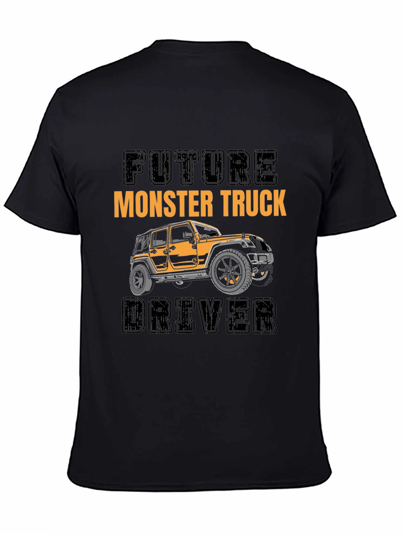 Black Future Monster Truck Driver Black T-Shirt view 4