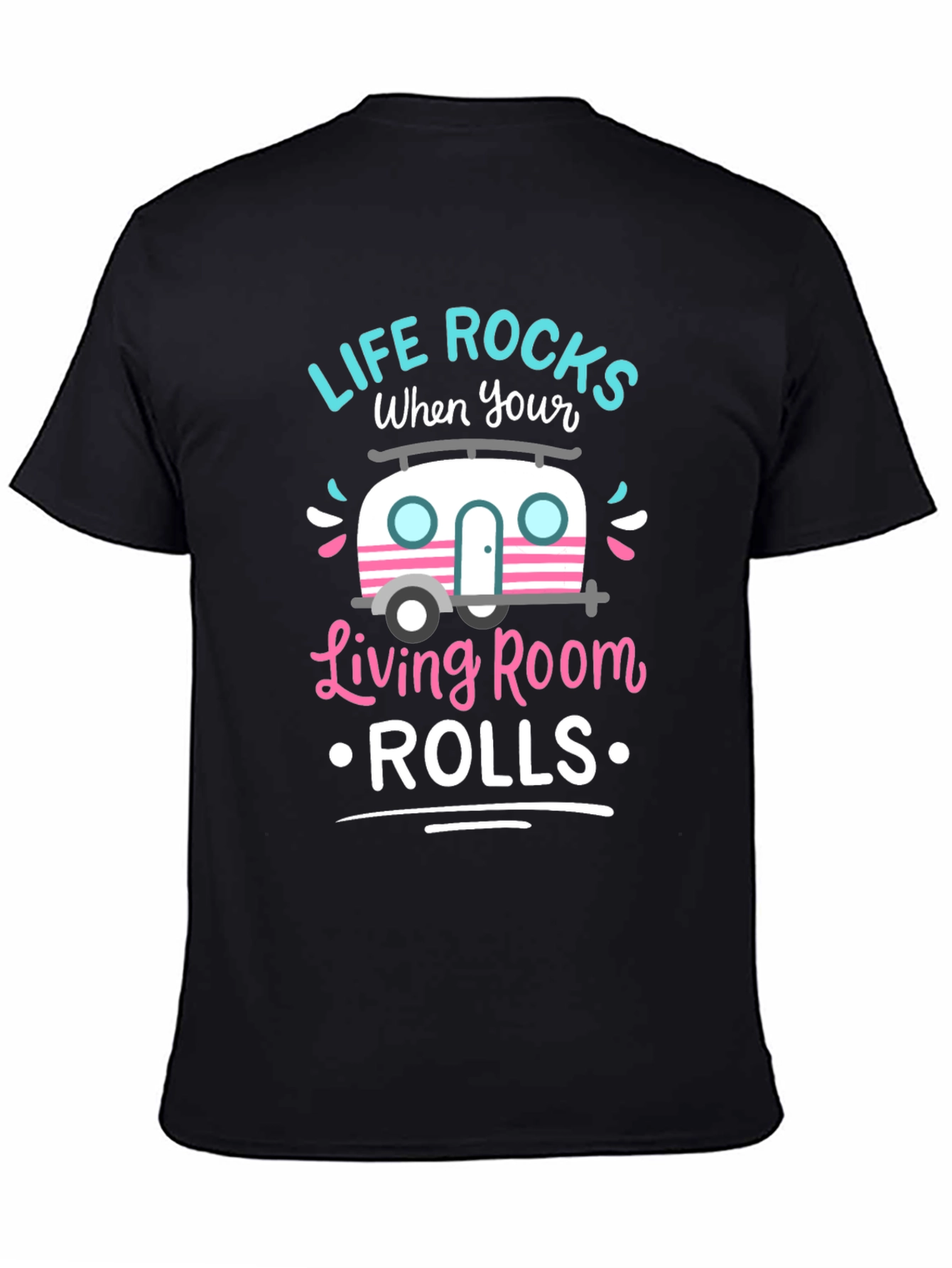 Black Life Rocks When Your Living Room Rolls T-Shirt view 4