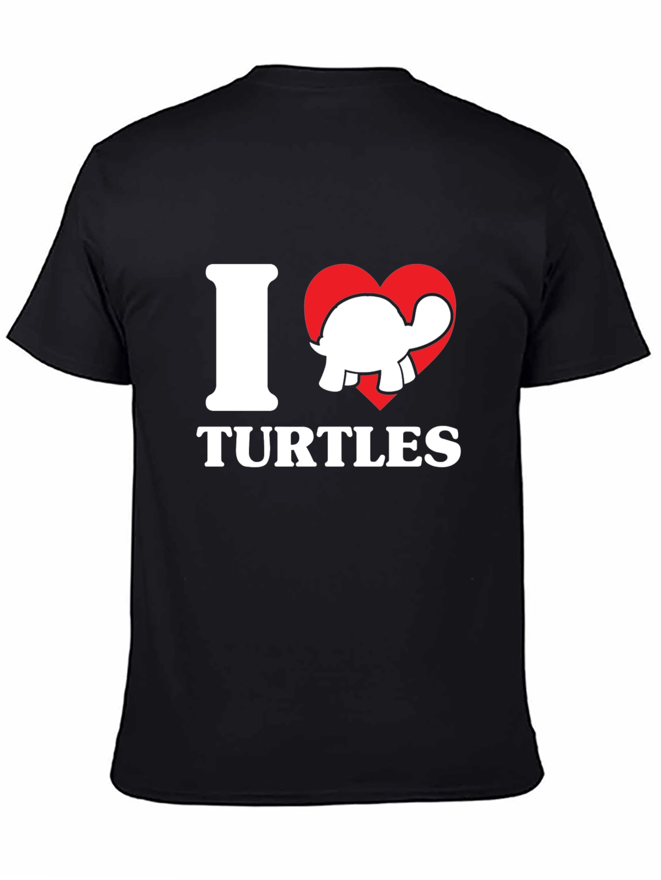 Black I Heart Turtles Graphic T-Shirt - Soft Cotton Tee view 4