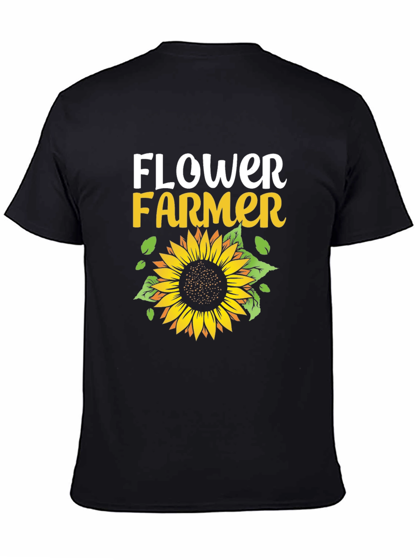 Black Flower Farmer Graphic Tee - Black Unisex T-Shirt view 4