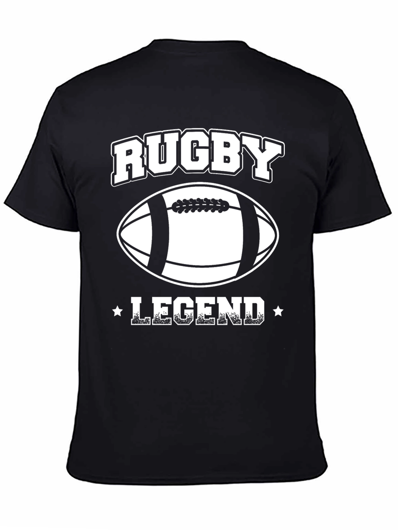 Black Rugby Legend Graphic T-Shirt - Black Cotton Tee view 4