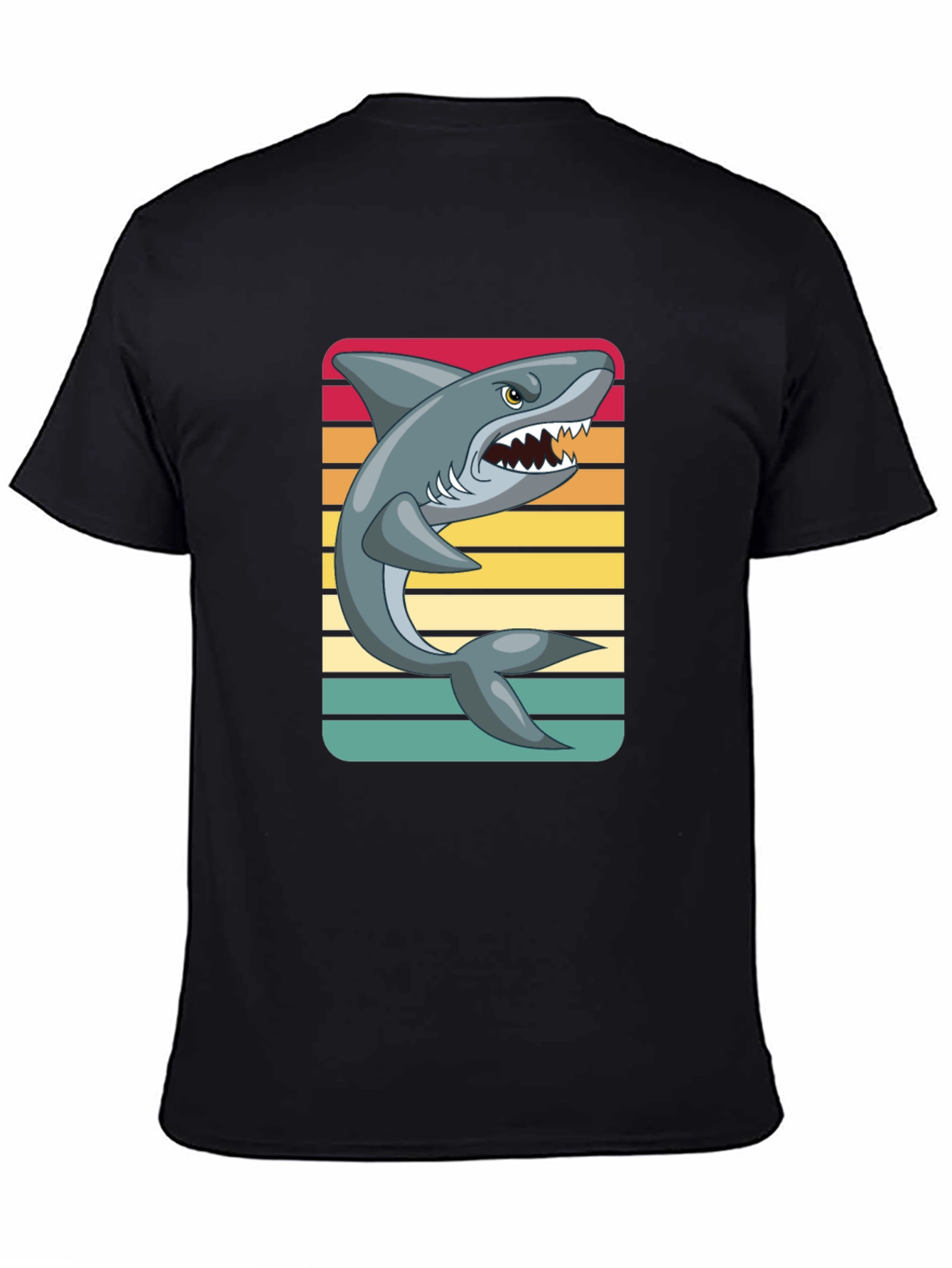 Black Retro Shark Graphic Tee view 4