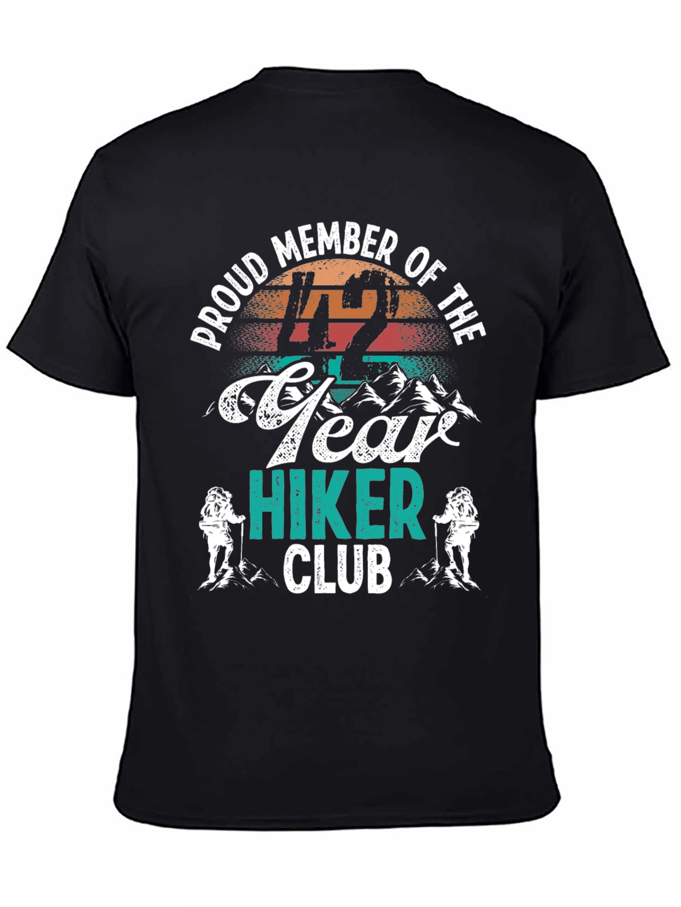 Black Proud 42 Year Hiker Club T-Shirt view 4