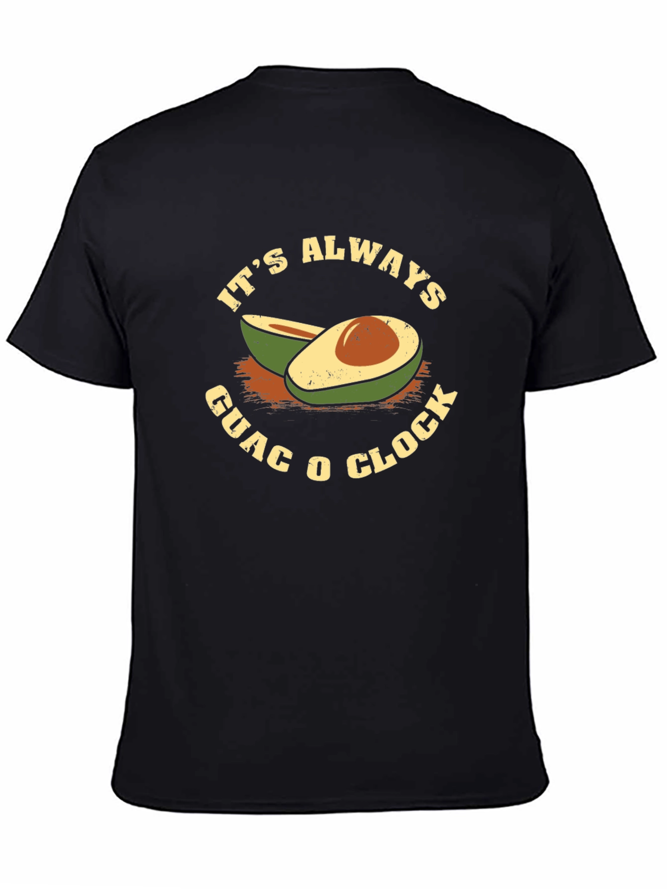 Black It's Always Guac O Clock Black T-Shirt view 4