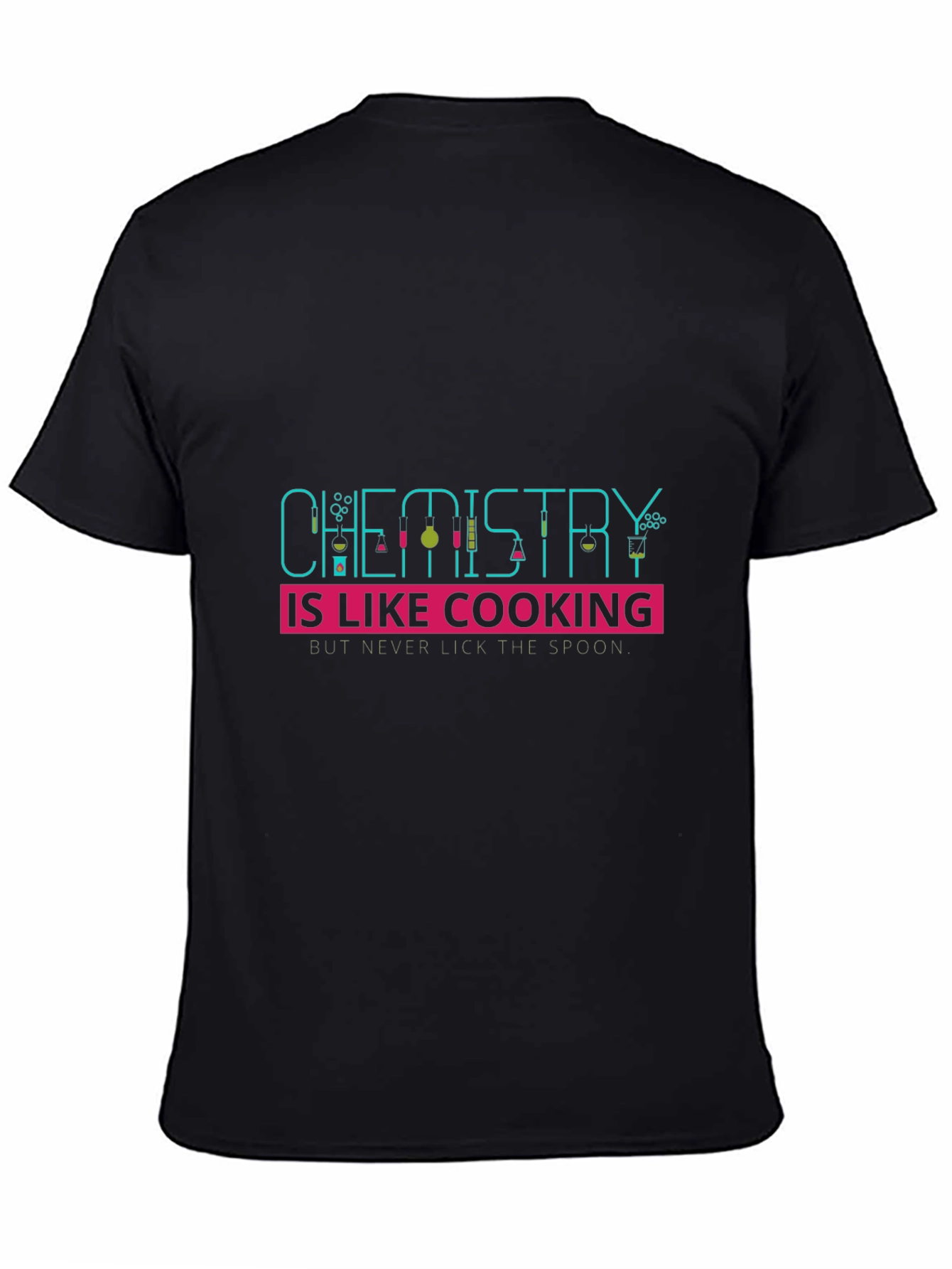 Black Chemistry is Like Cooking Men's Black T-Shirt view 4