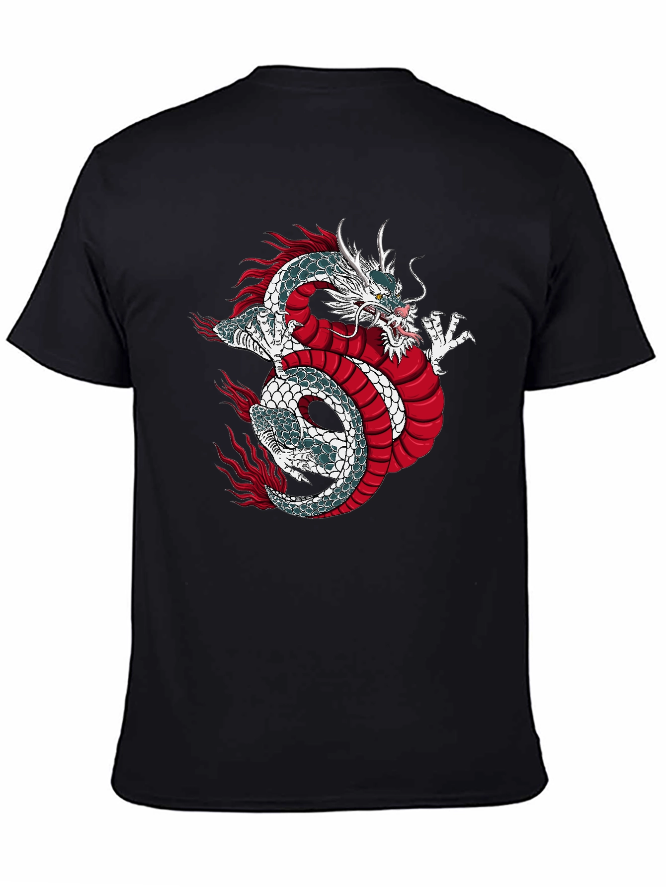 Black Dragon Graphic Print Black T-Shirt view 4