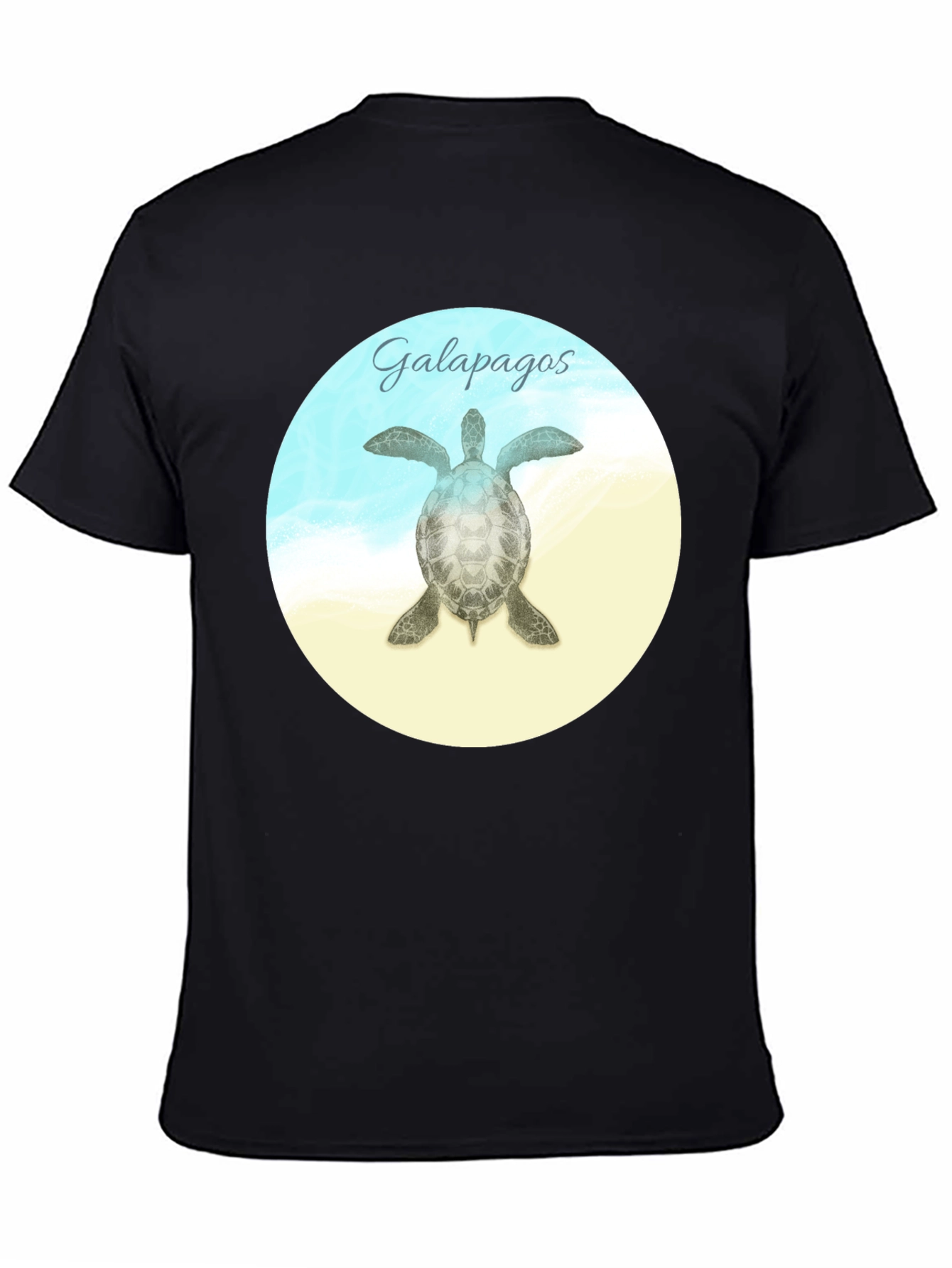 Black Galapagos Turtle Graphic T-Shirt view 4