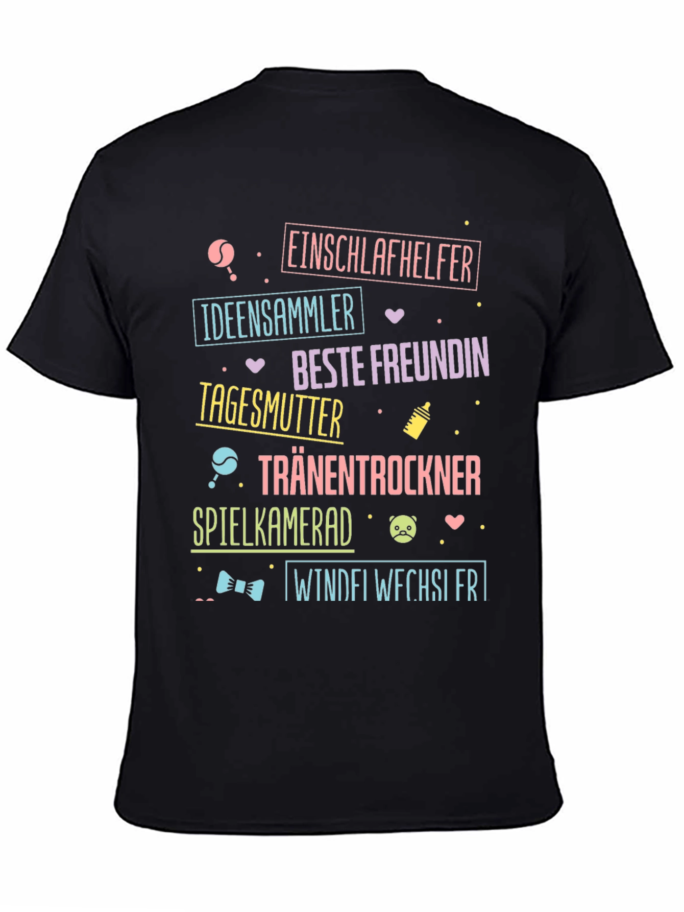 Black Einschlafhelfer Tagesmutter Graphic Tee view 4