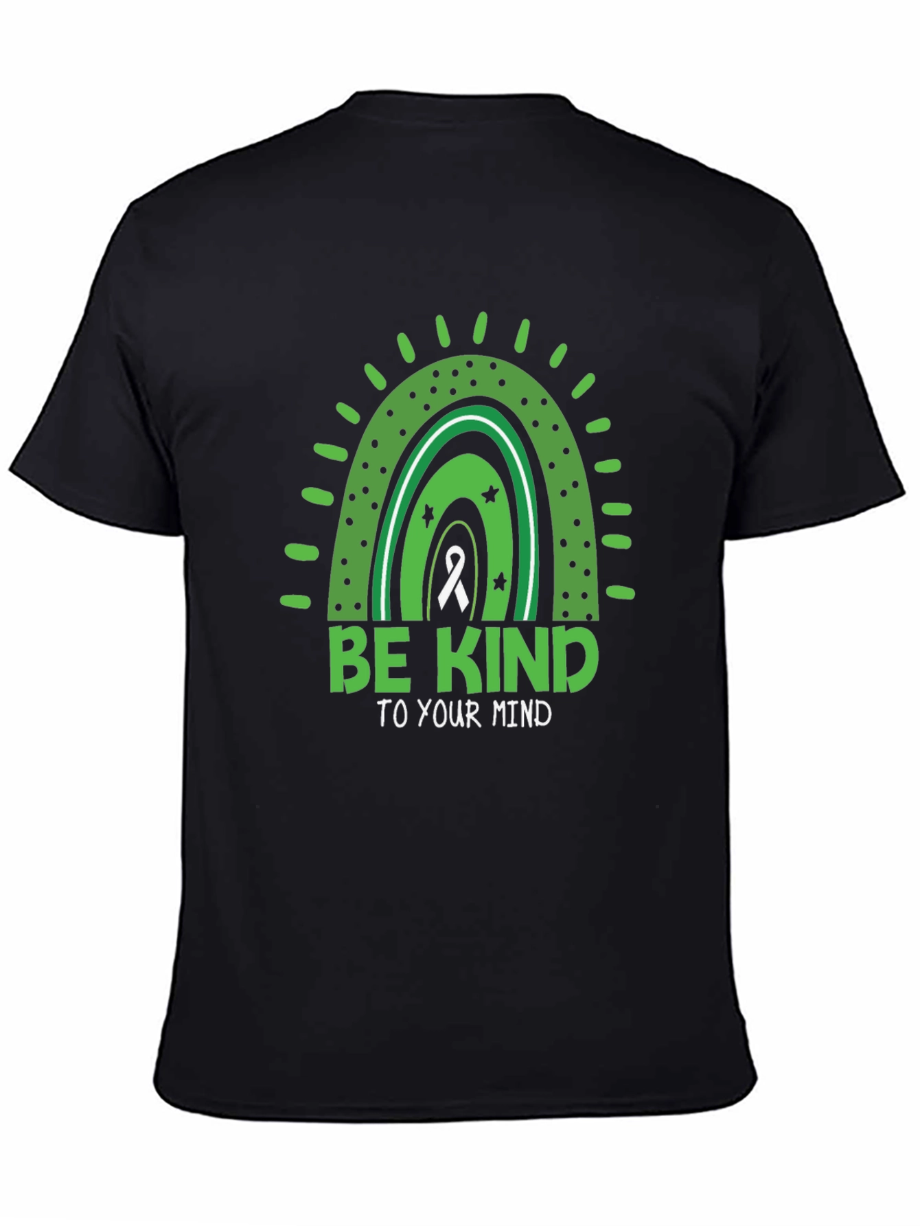 Black Be Kind To Your Mind Mental Health T-Shirt view 4