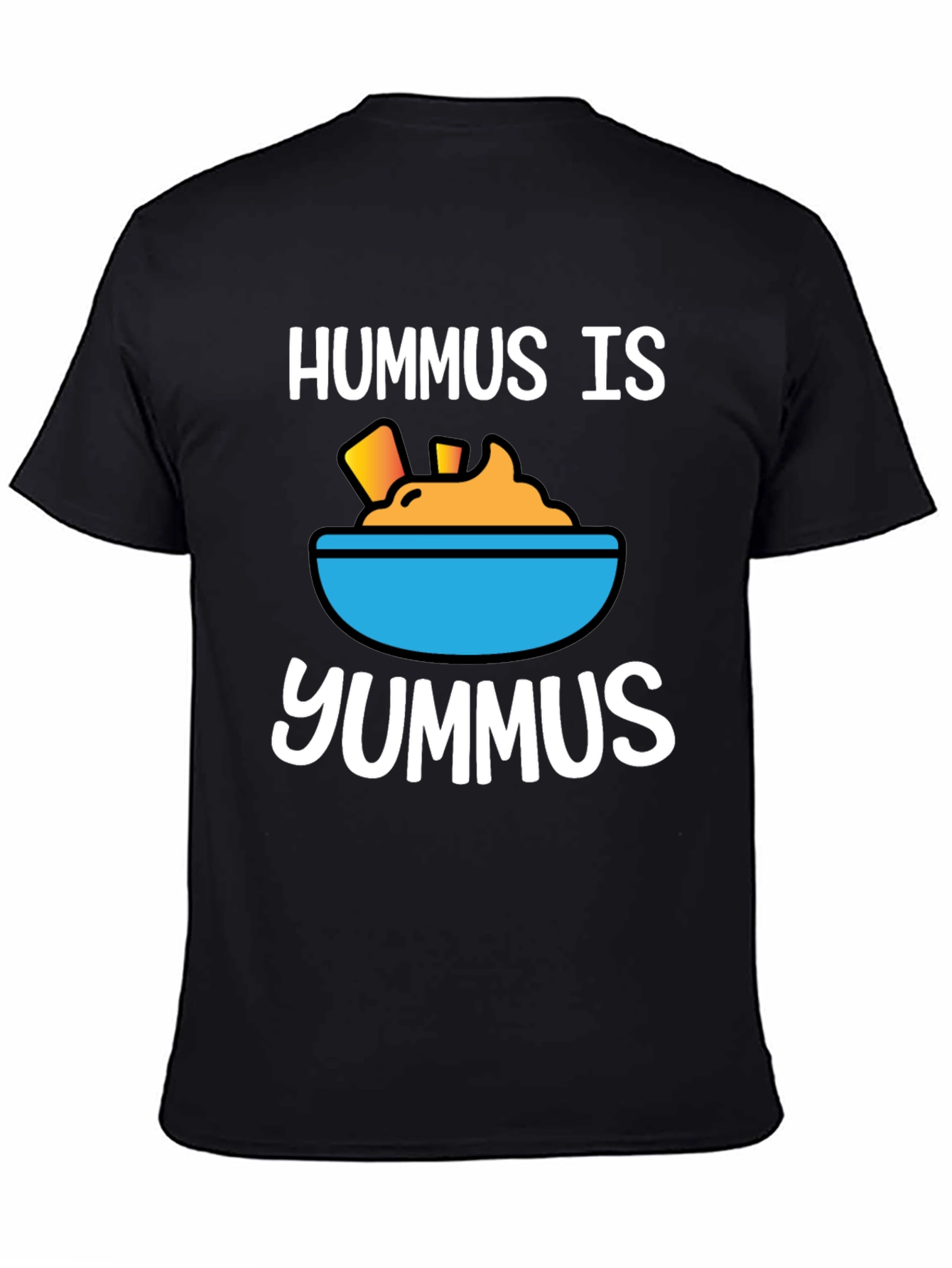 Black Hummus Is Yummus T-Shirt - Funny Foodie Tee view 4