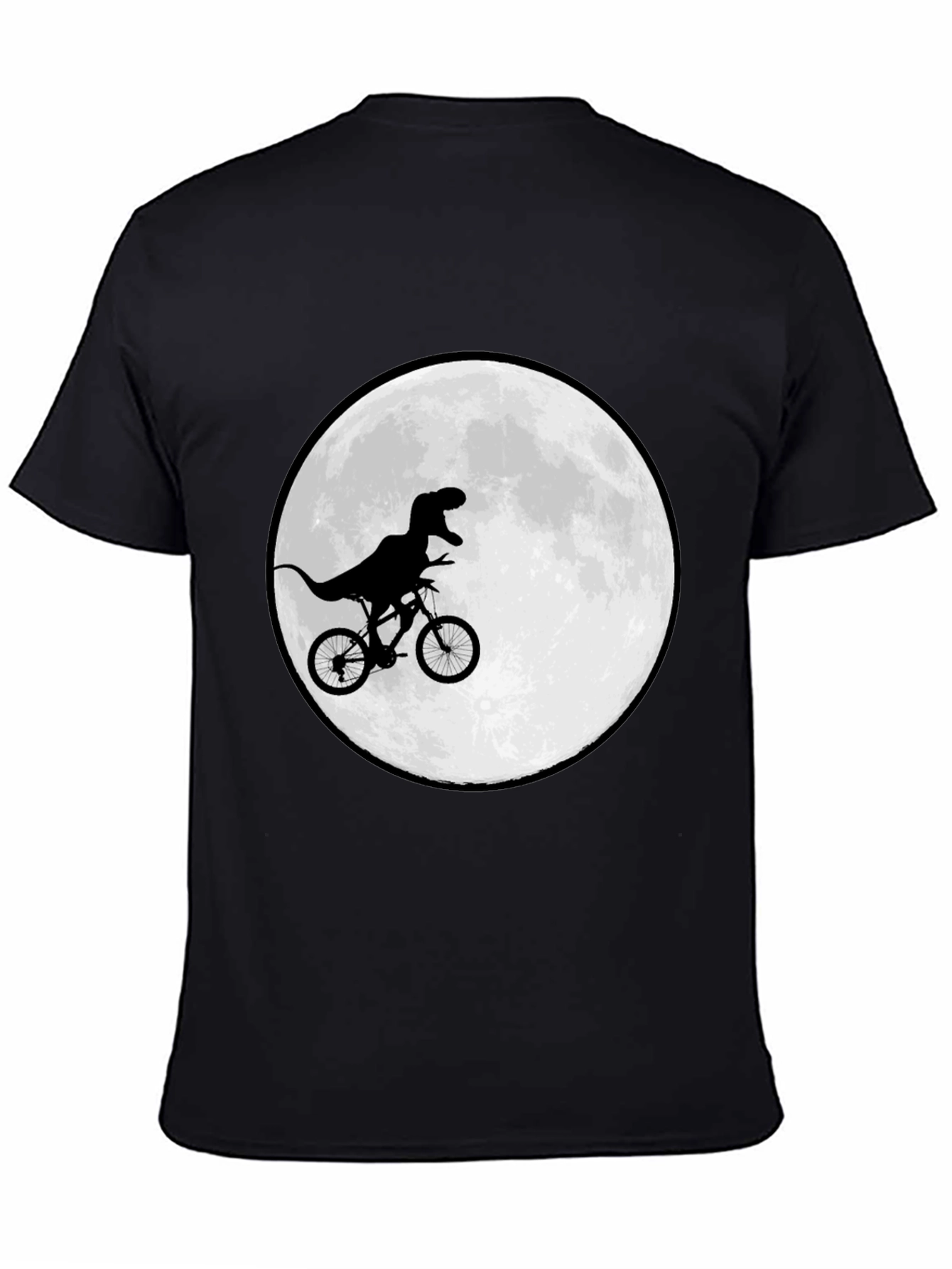 Black Dino Biker T-Shirt - Moon Ride Design view 4