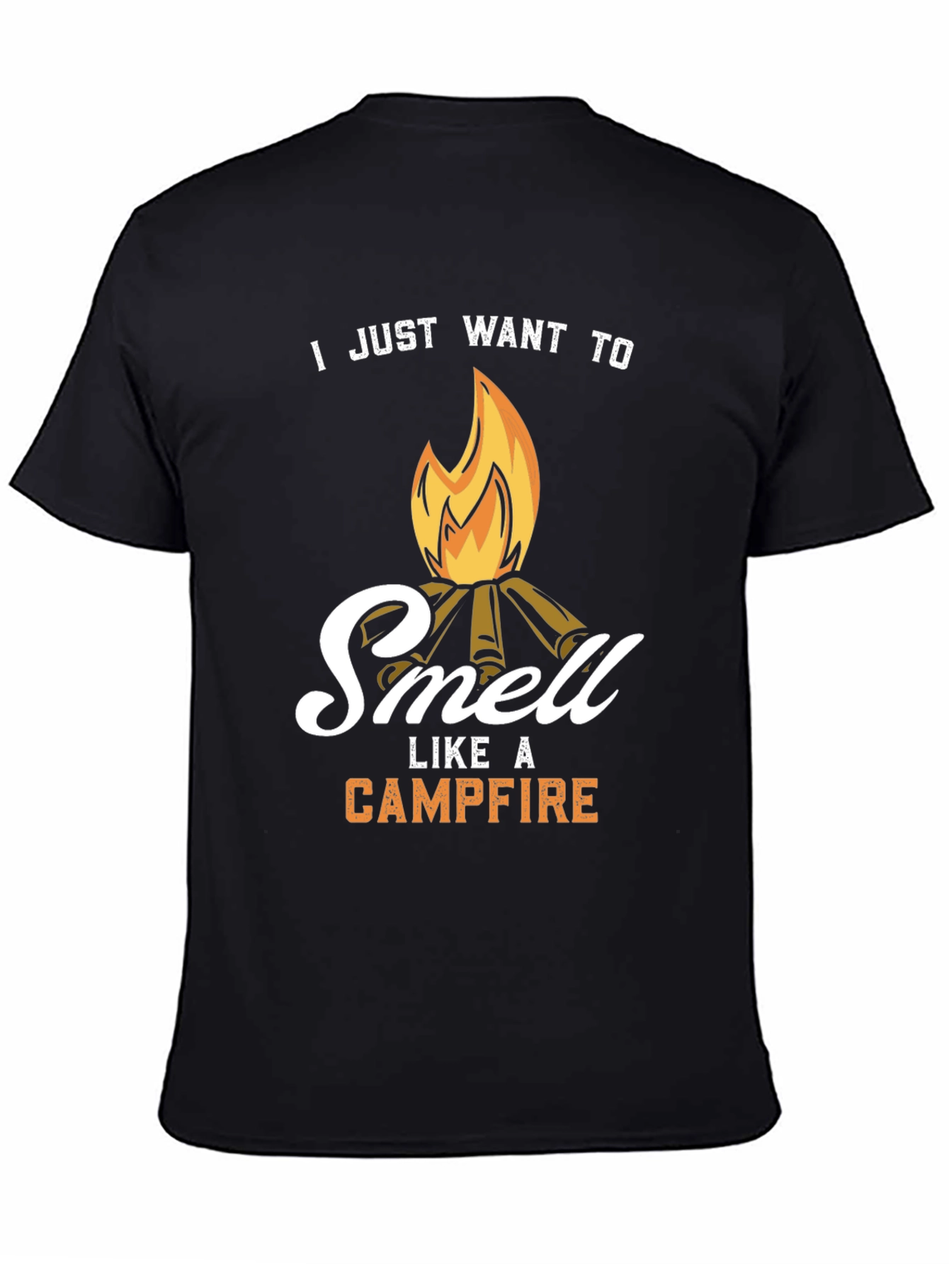 Black Campfire Smell T-Shirt - Camping Lover Gift view 4