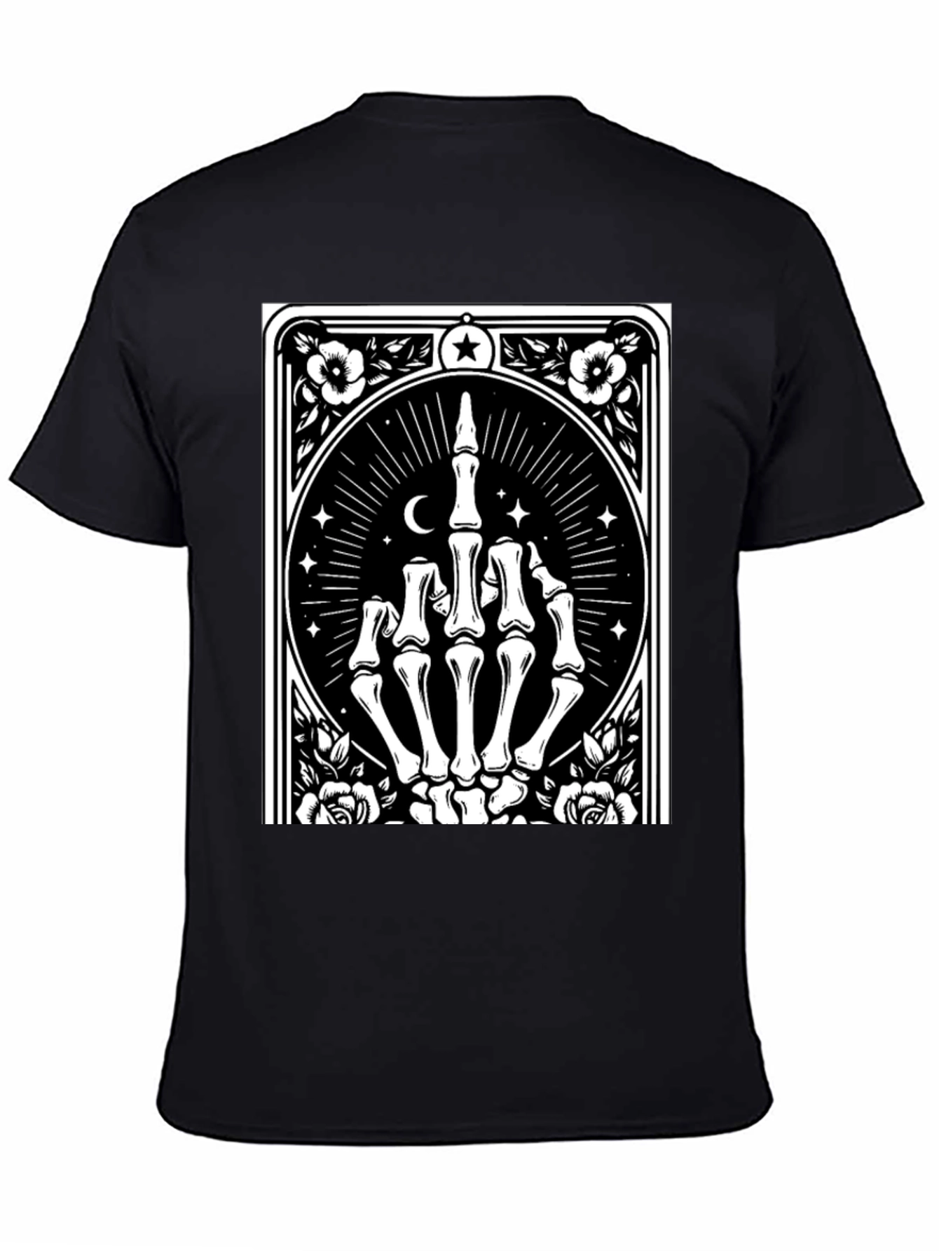 Black Skeleton Hand Graphic Black T-Shirt view 4