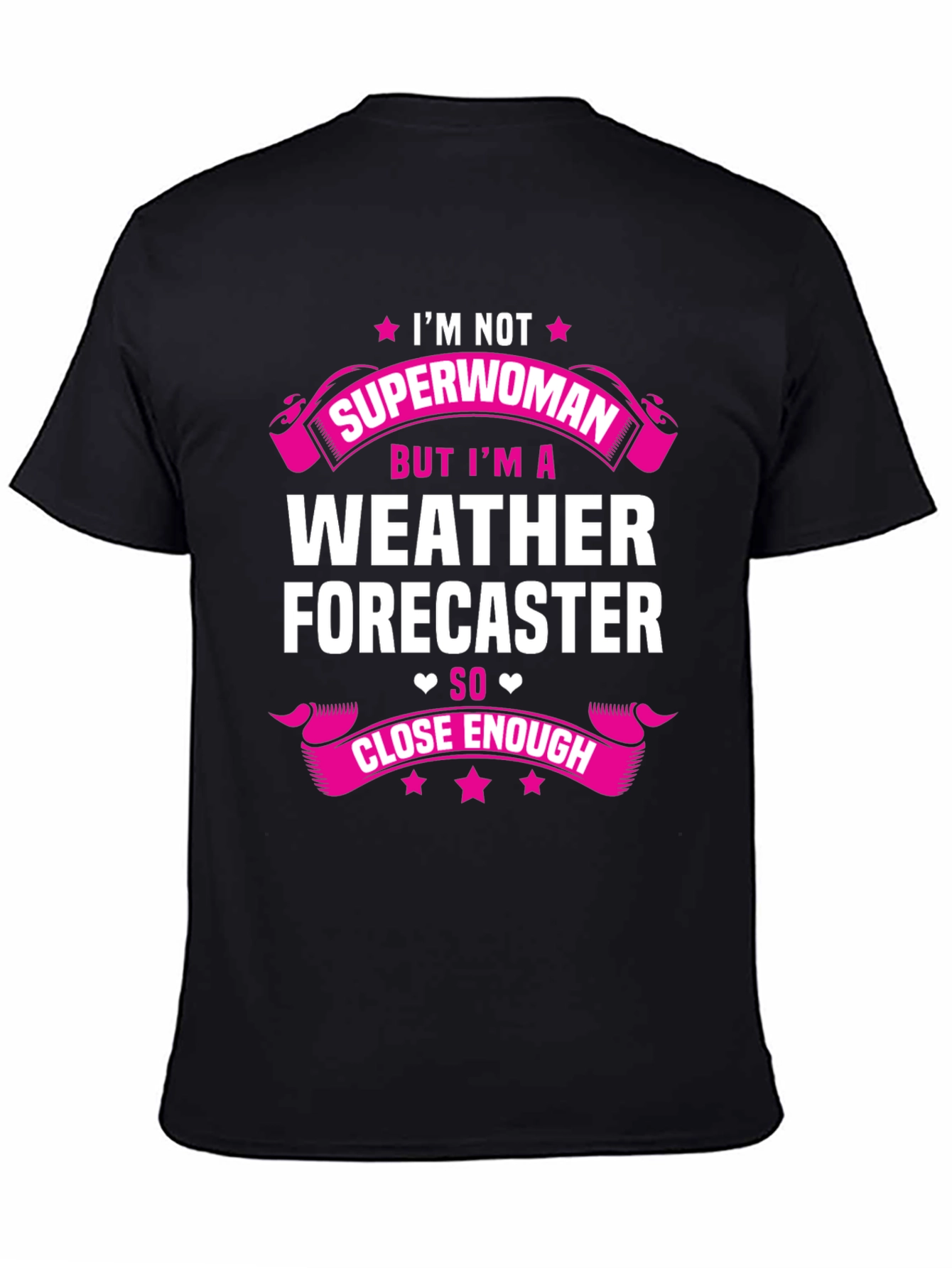 Black Funny Weather Forecaster T-Shirt view 4