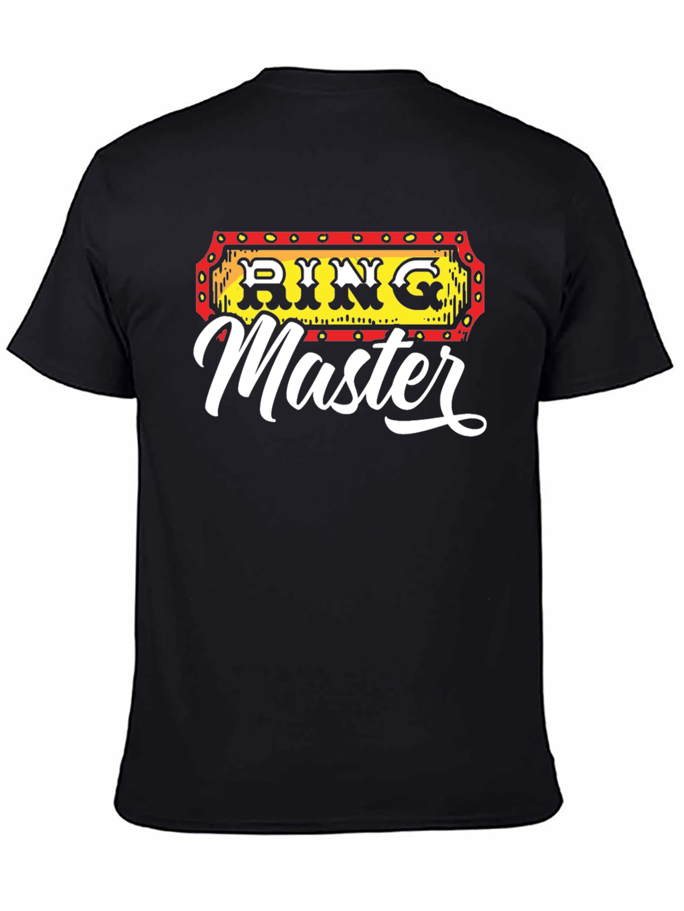 Black Ring Master Graphic Tee - Black Cotton Blend view 4