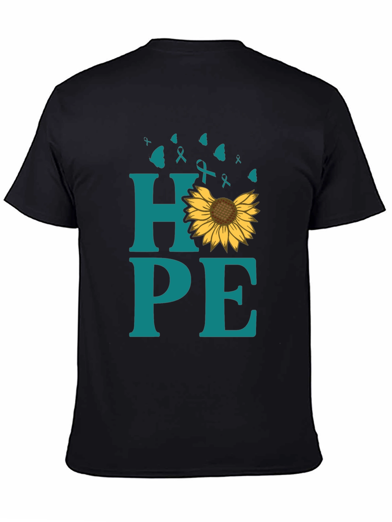 Black Hope Sunflower Ribbon Graphic T-Shirt view 4