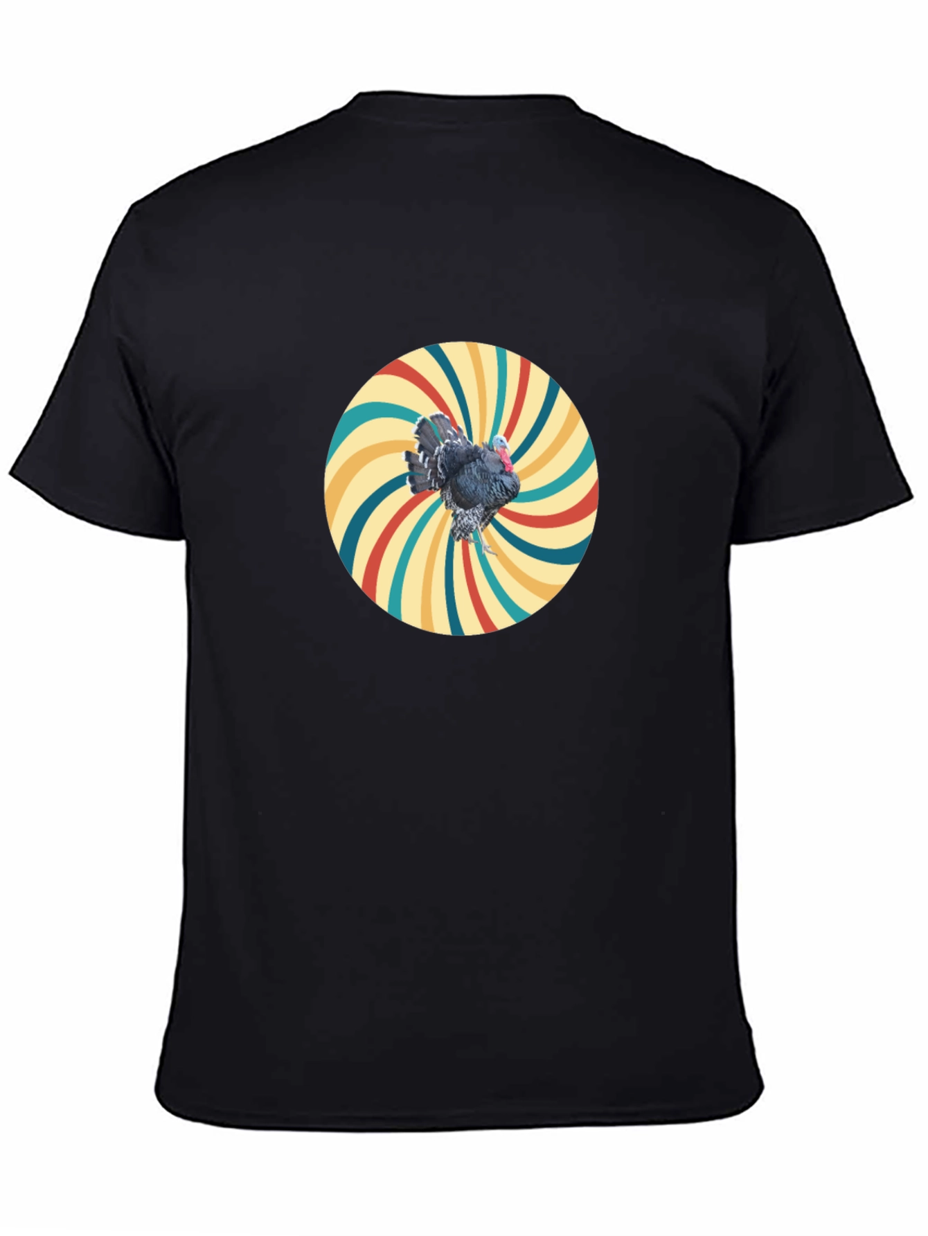Black Retro Turkey Graphic Tee - Cool Bird Design view 4