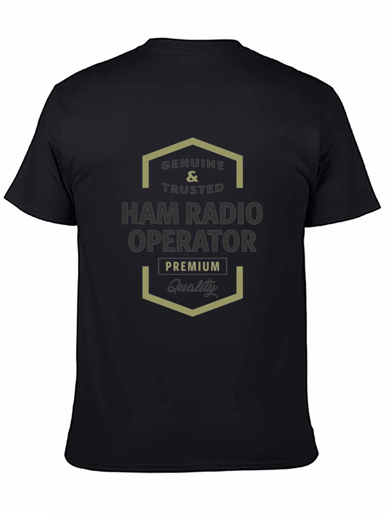 Black Ham Radio Operator Premium Quality T-Shirt view 4