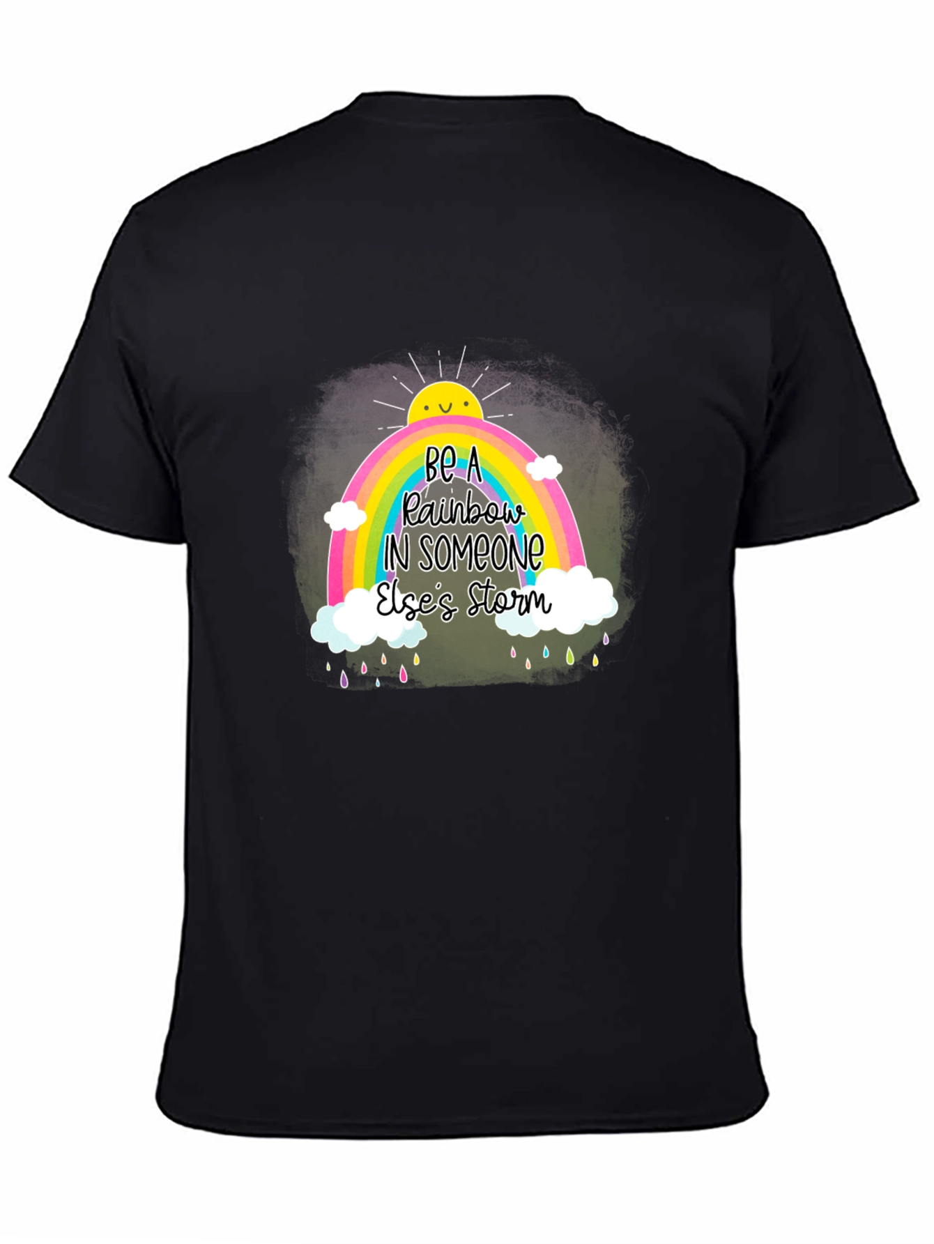 Black Be a Rainbow Graphic T-Shirt view 4