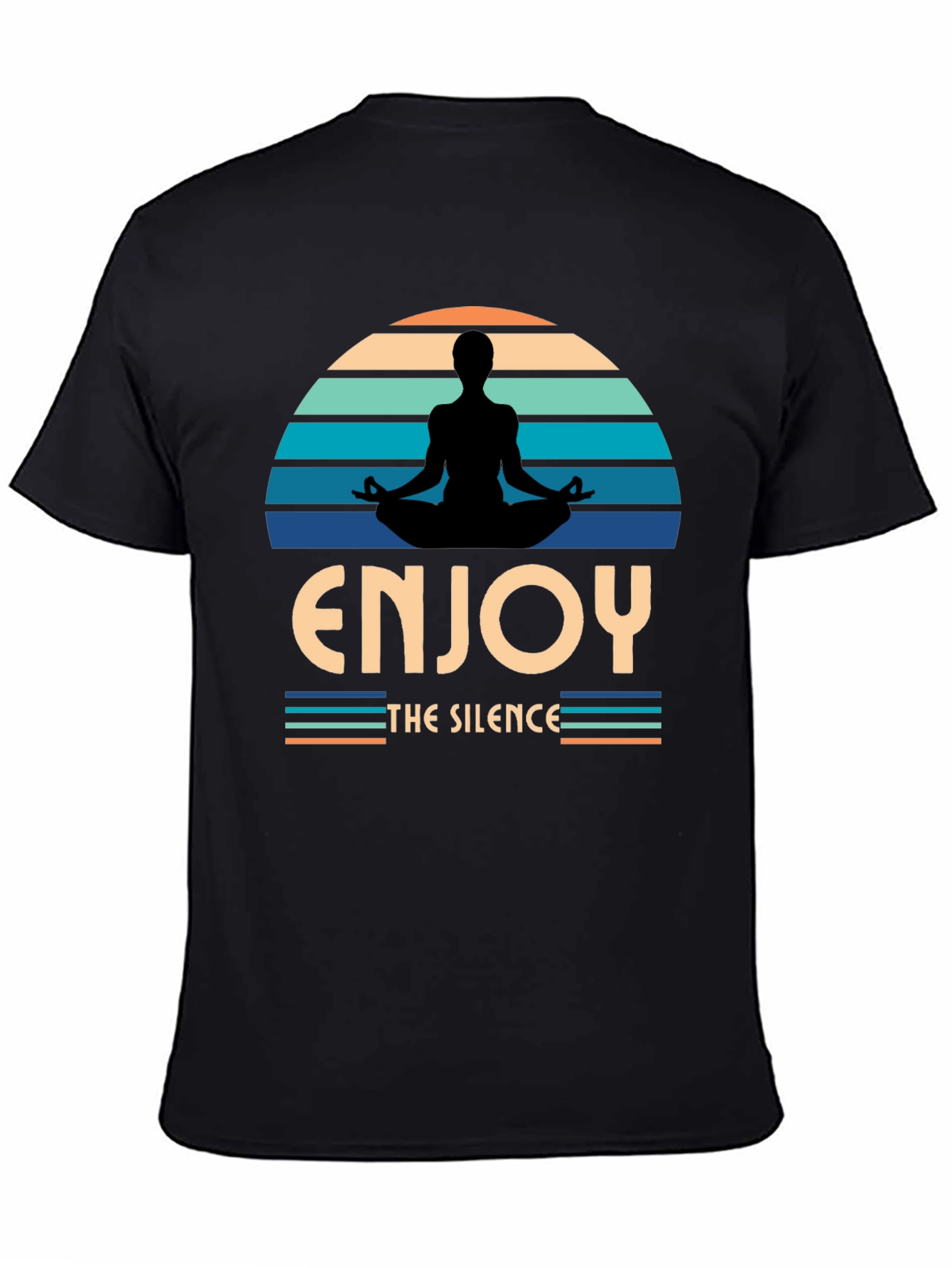 Black Enjoy The Silence Yoga T-Shirt  view 4