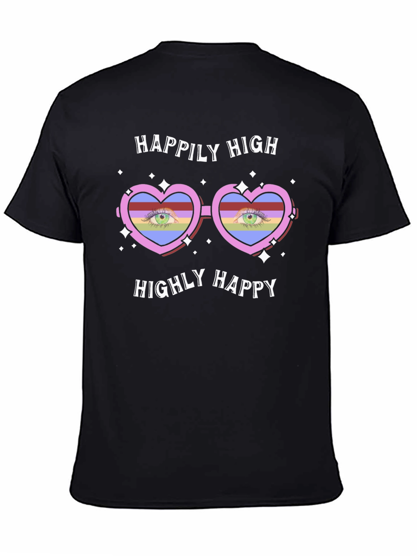 Black Happily High Graphic Tee view 4