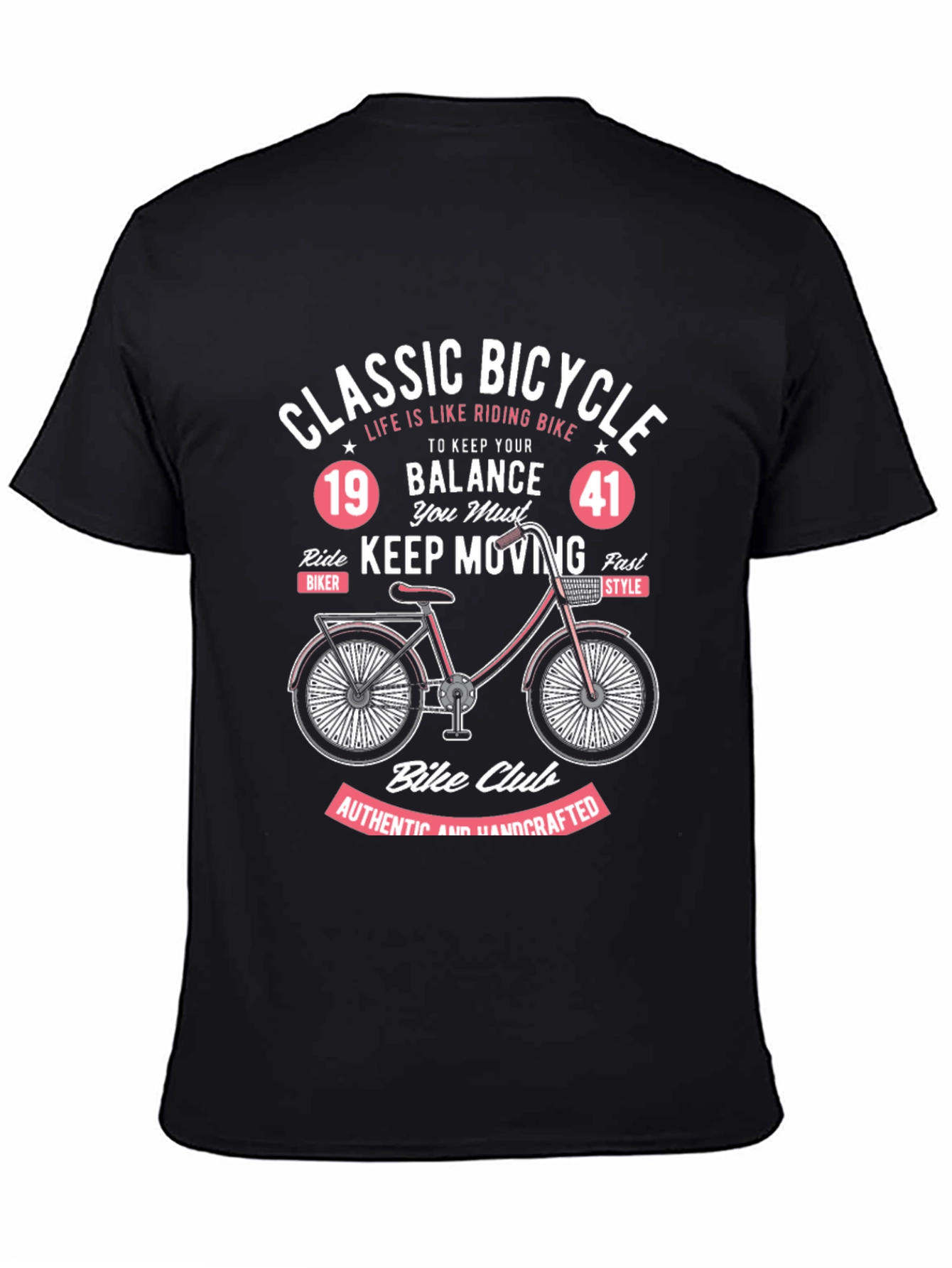 Black Classic Bicycle Graphic T-Shirt - Ride in Style view 4