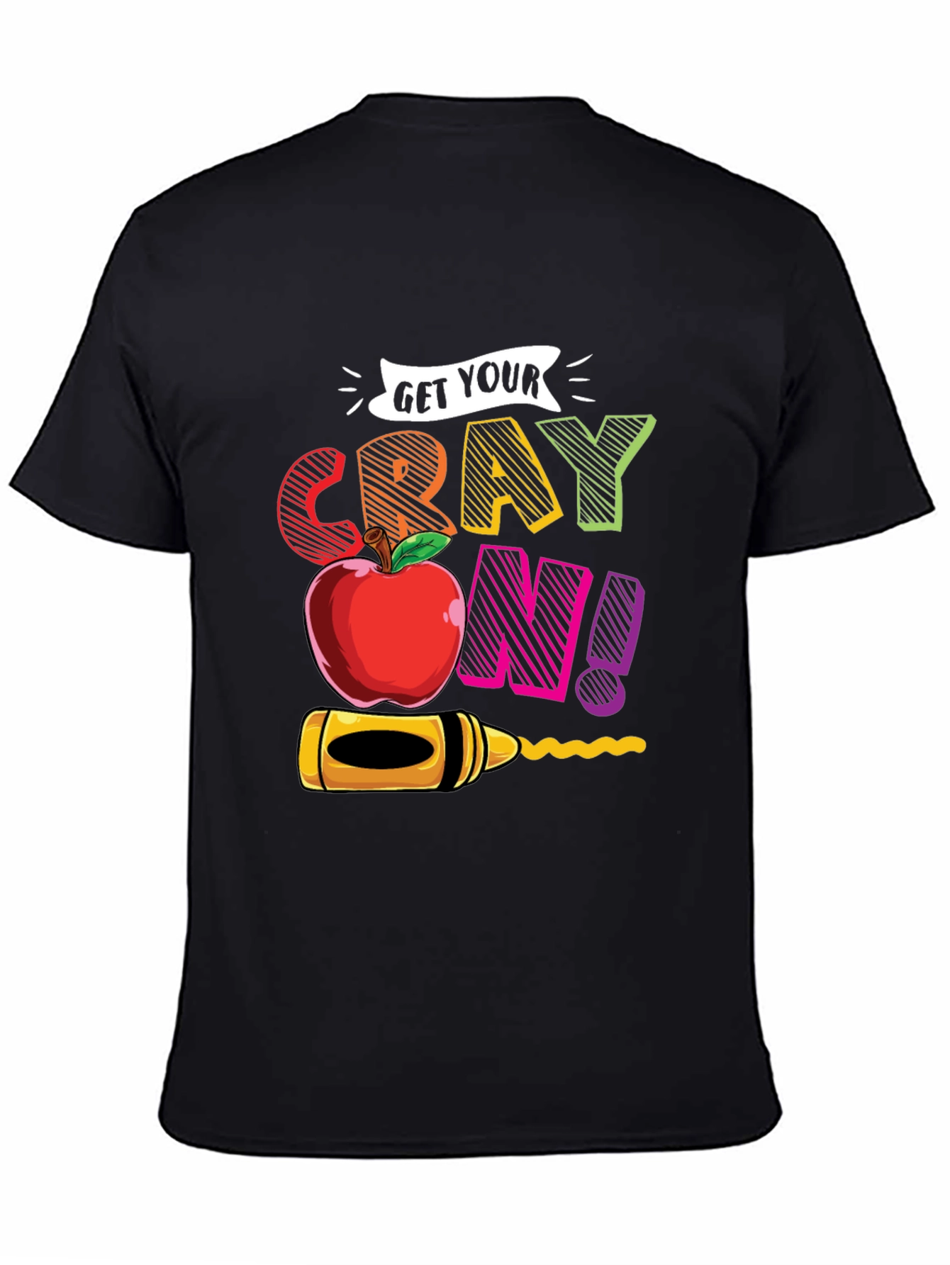 Black Get Your Crayon On! Graphic T-Shirt view 4