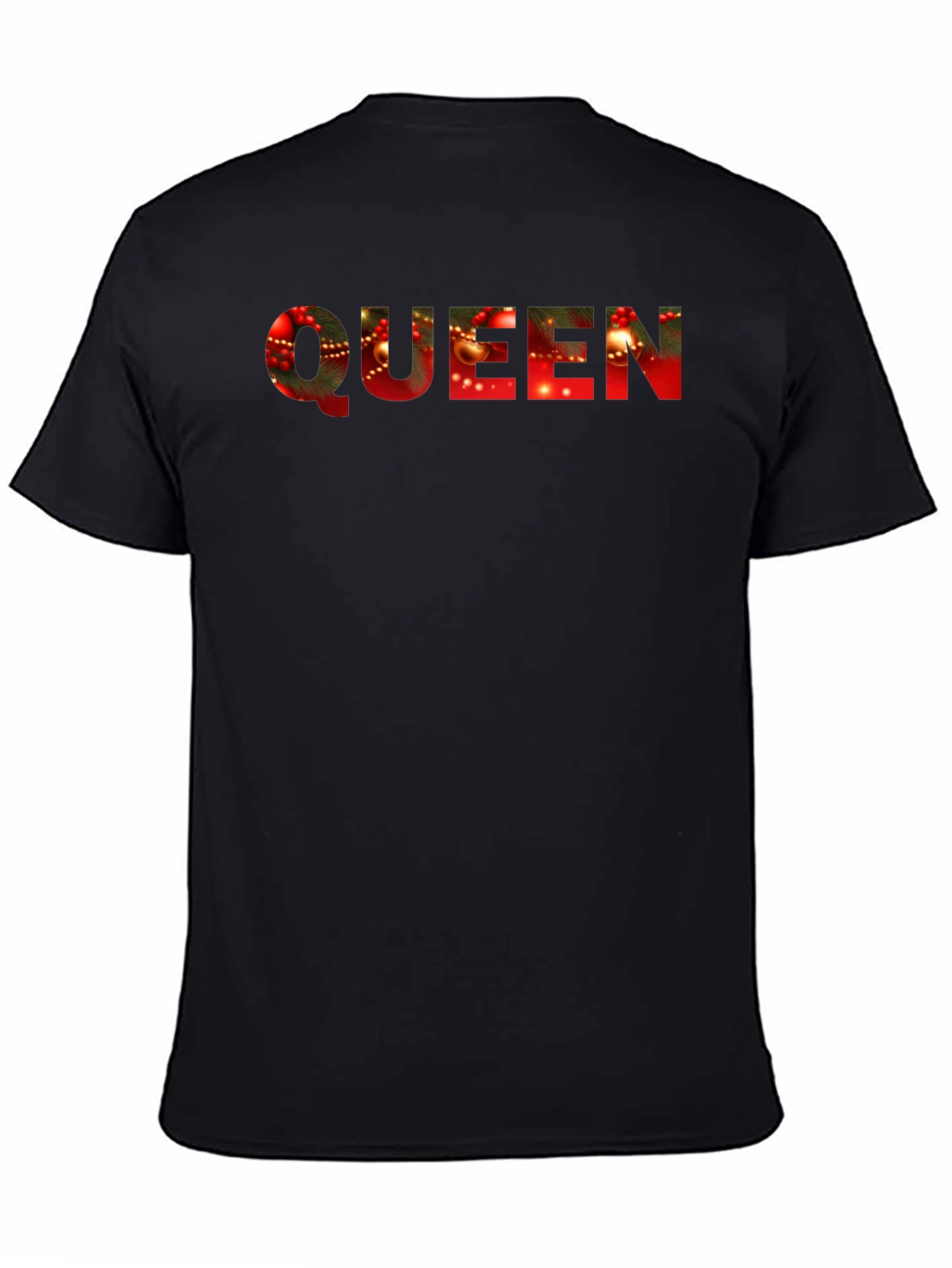 Black Queen Christmas Lights T-Shirt view 4