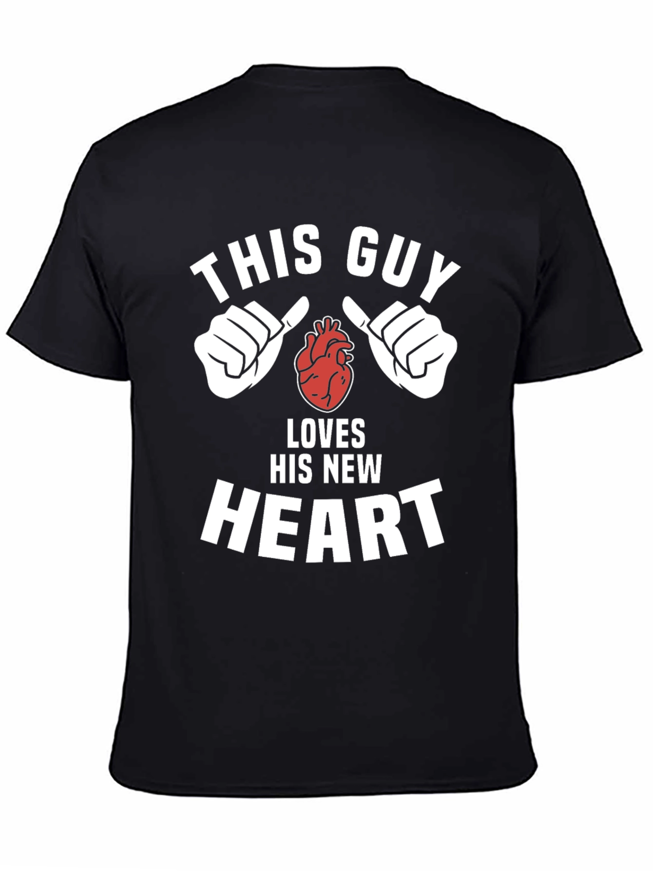 Black This Guy Loves His New Heart Graphic Tee view 4