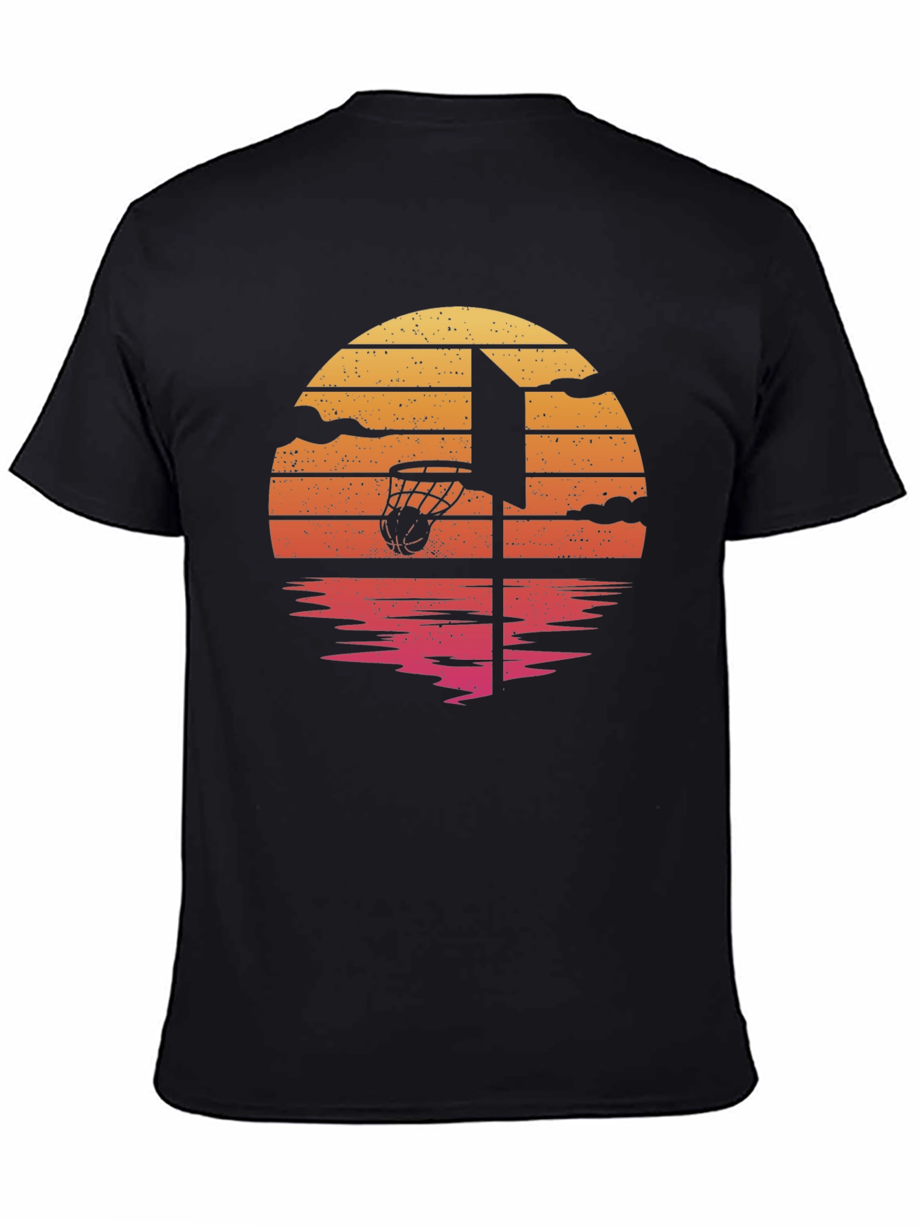 Black Sunset Basketball Graphic Tee view 4