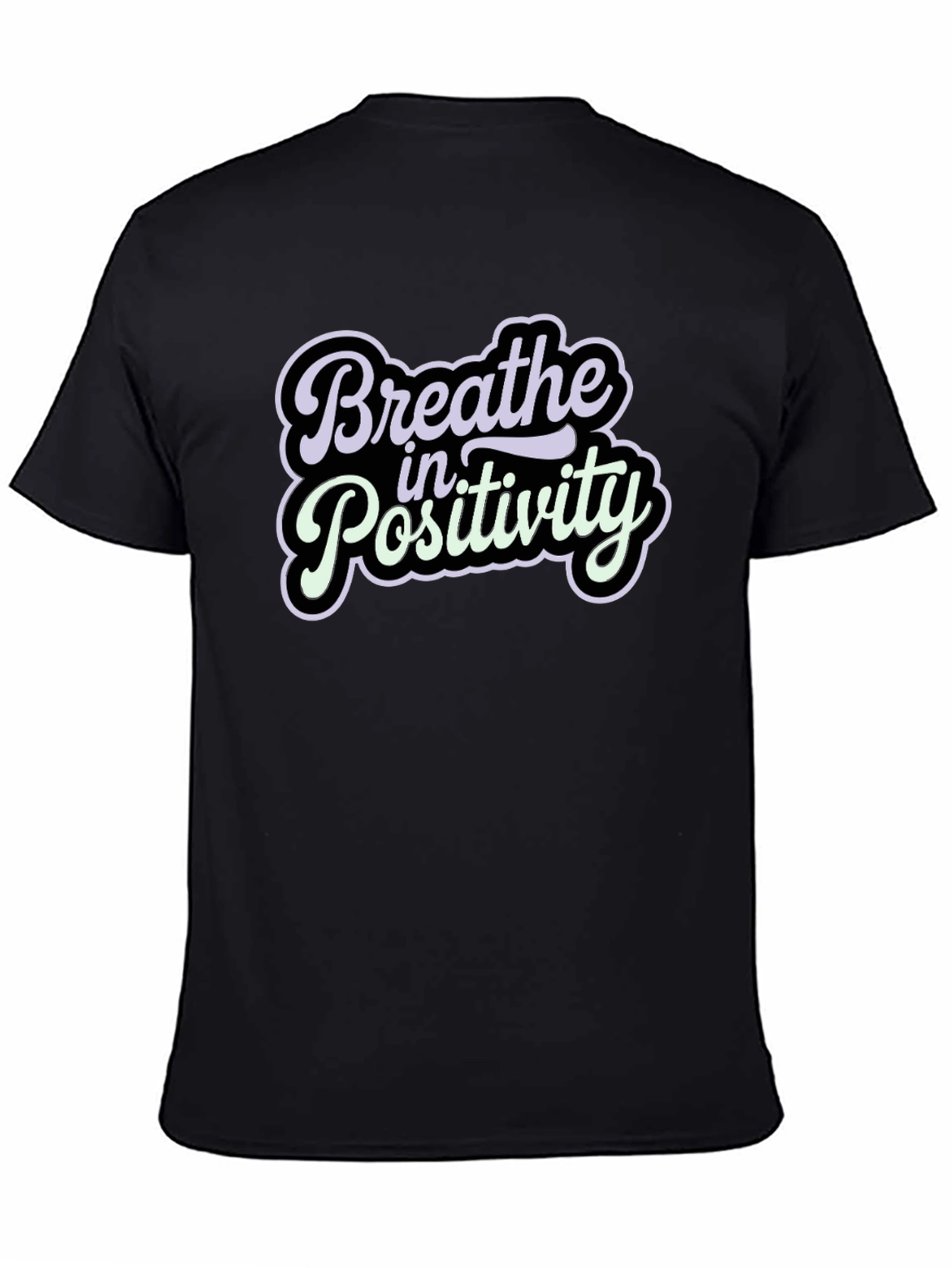 Black Breathe in Positivity Graphic T-Shirt view 4