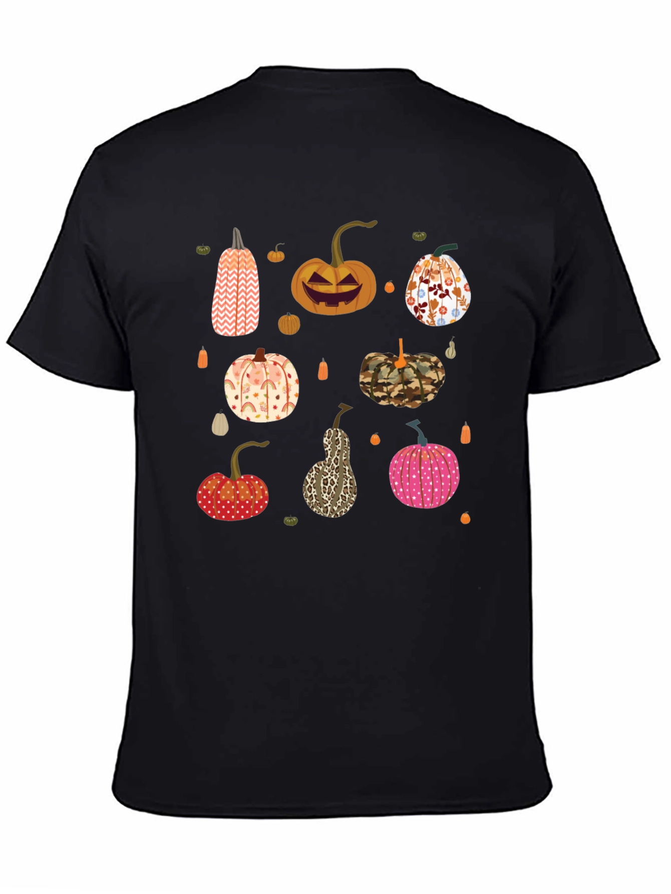 Black Pumpkin Patch Black T-Shirt view 4