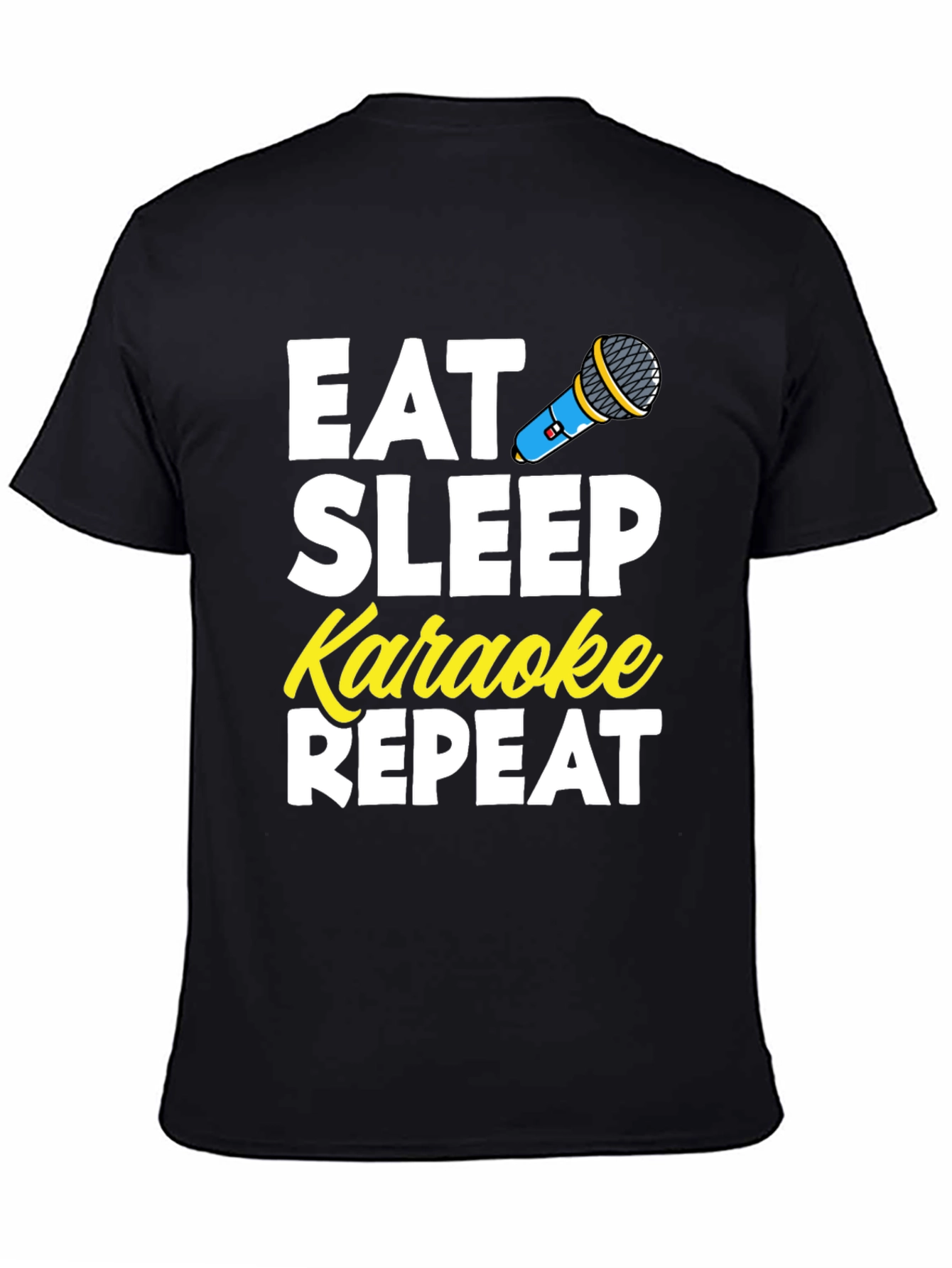 Black Eat Sleep Karaoke Repeat T-Shirt view 4