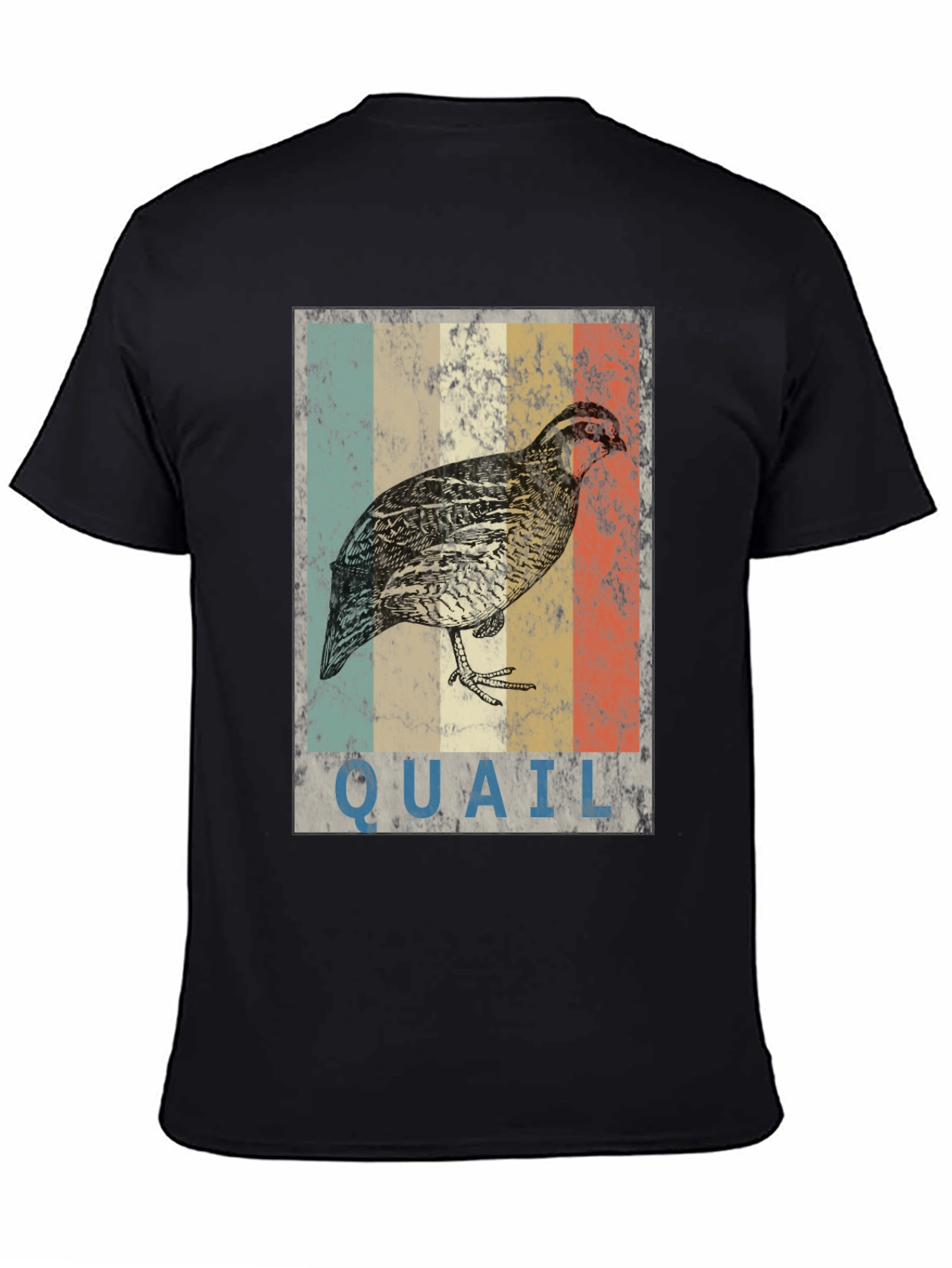 Black Vintage Quail Graphic T-Shirt view 4