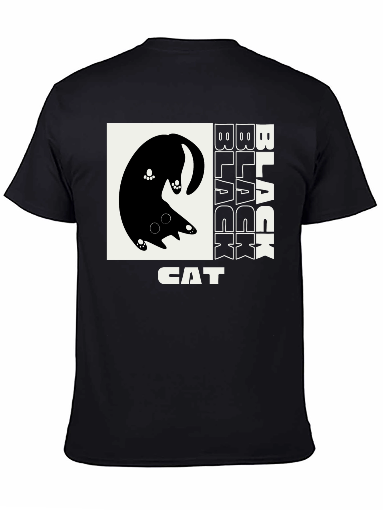 Black Black Cat Graphic T-Shirt view 4