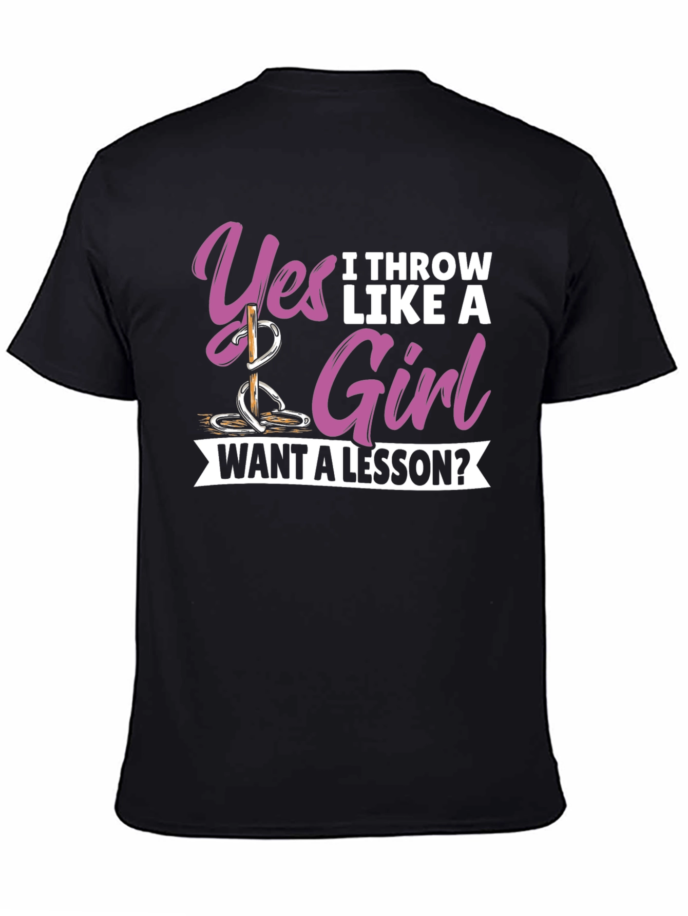 Black Yes I Throw Like A Girl T-Shirt view 4