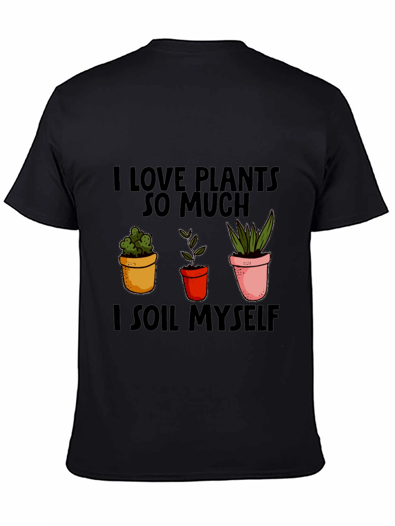 Black I Love Plants T-Shirt Funny Gardening Shirt view 4