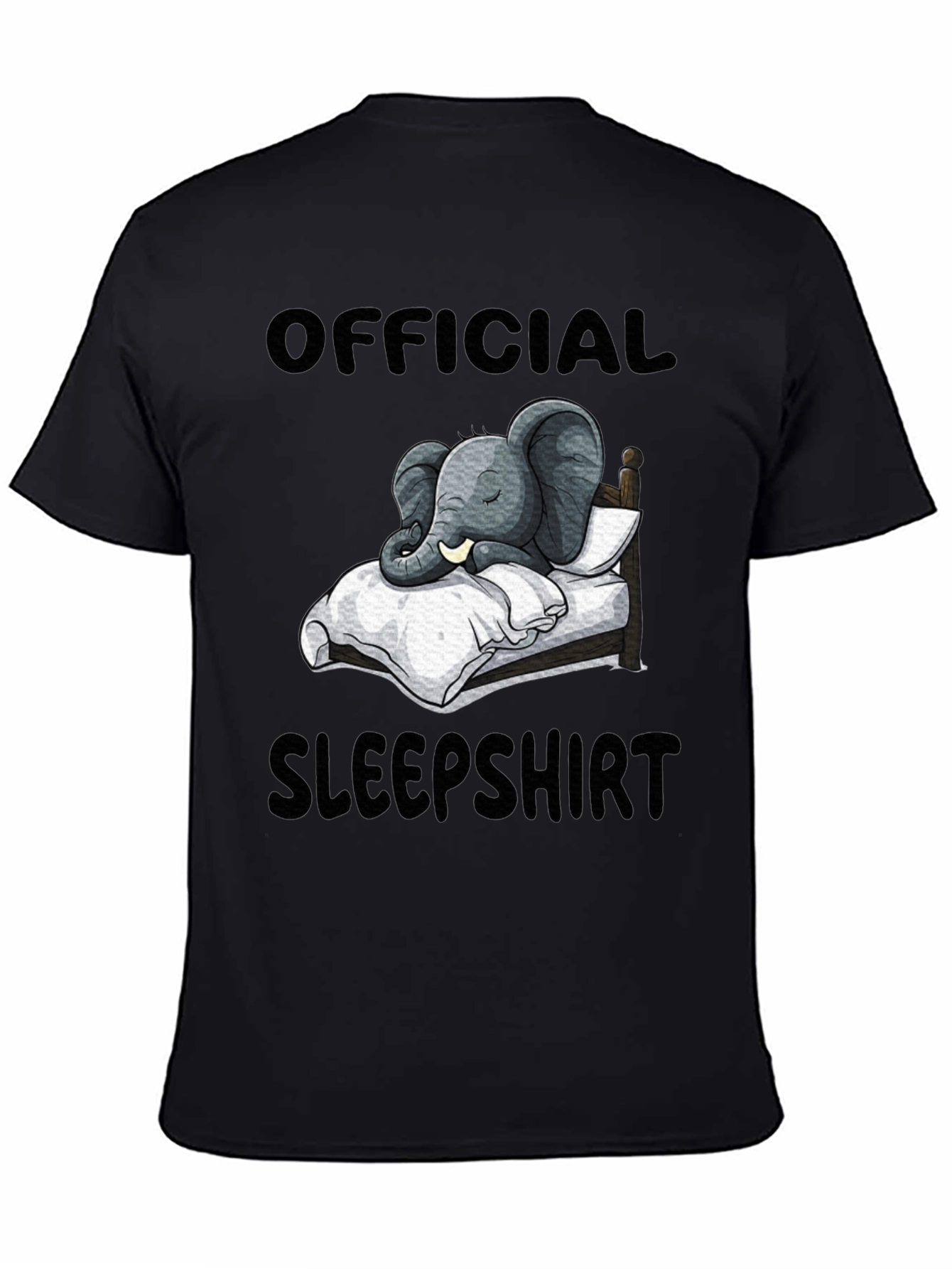 Black Official Sleepshirt: Elephant Pajama Tee view 4