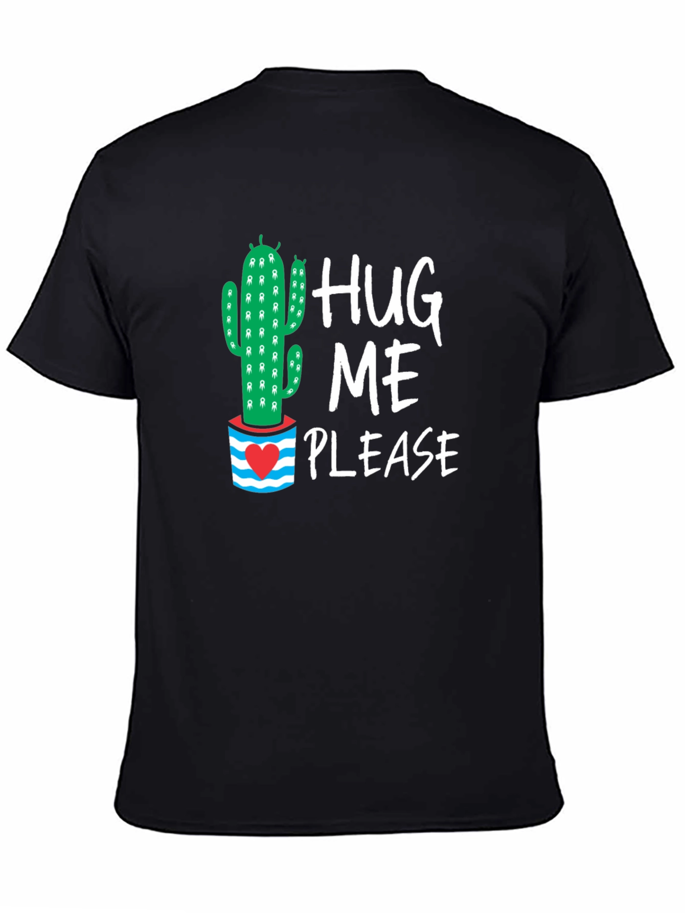 Black Hug Me Please Cactus Graphic Tee view 4