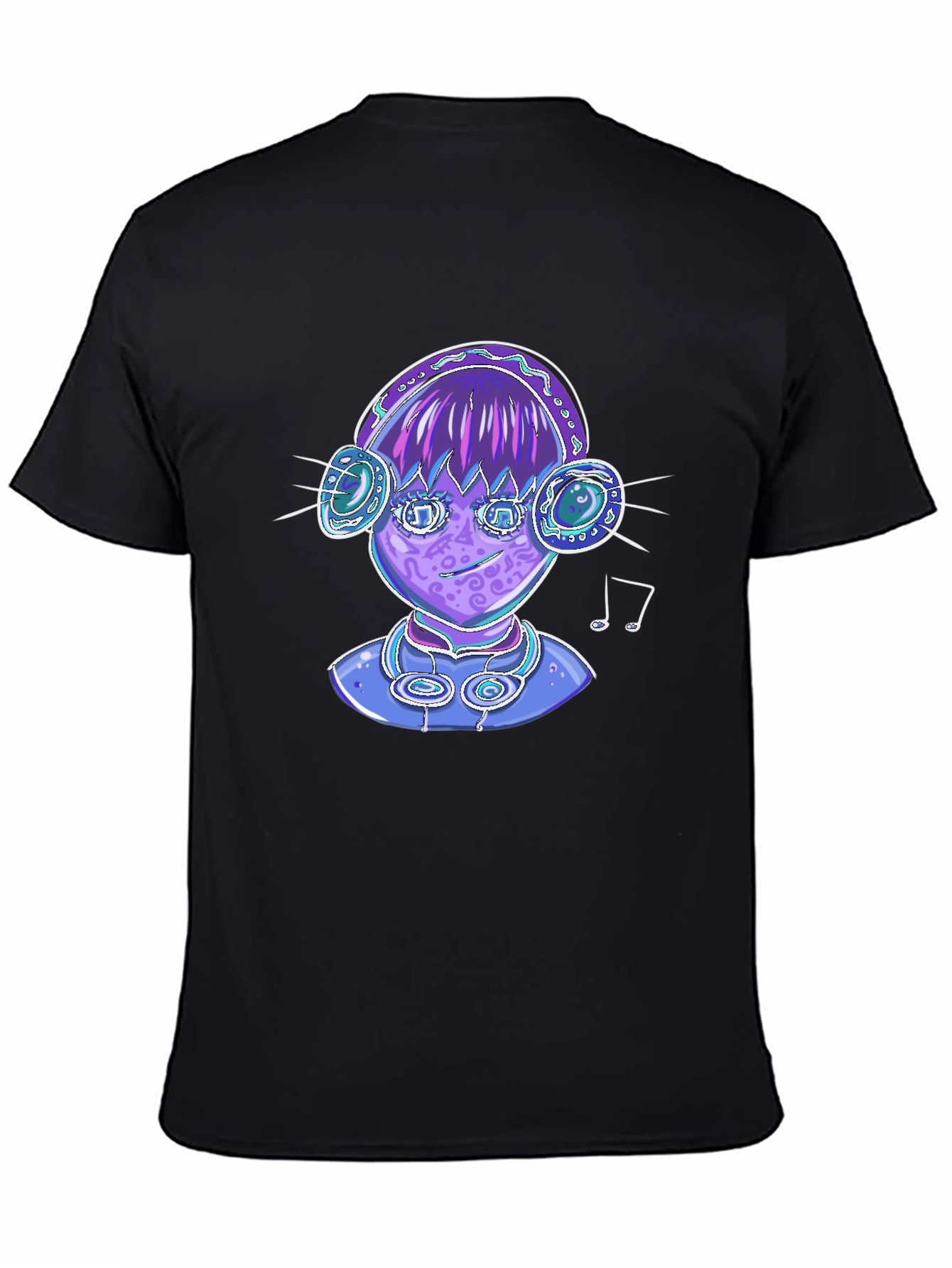 Black Groovy Tunes Tee - Black Graphic T-Shirt view 4