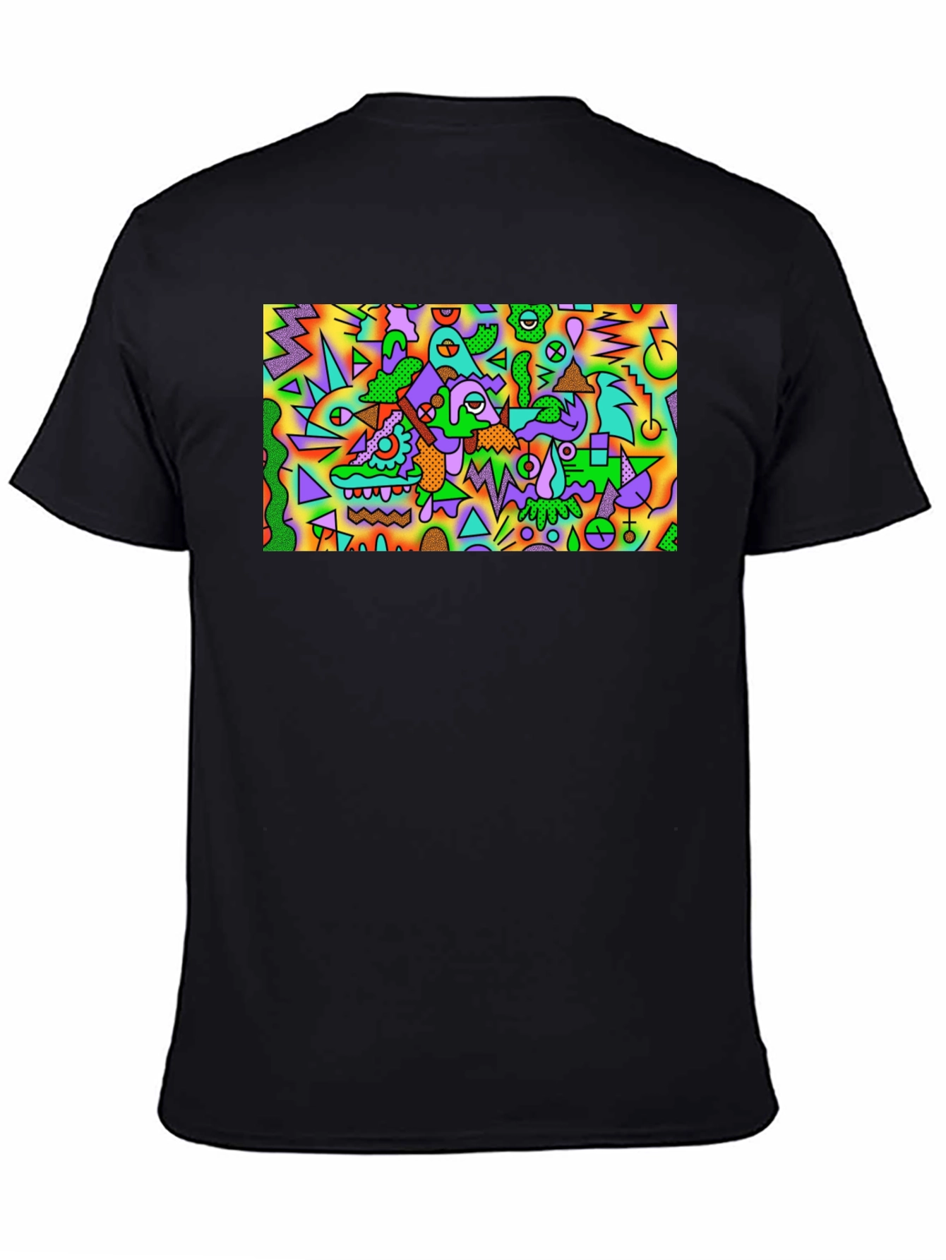 Black Abstract Art Tee - Bold Graphic Print T-Shirt view 4