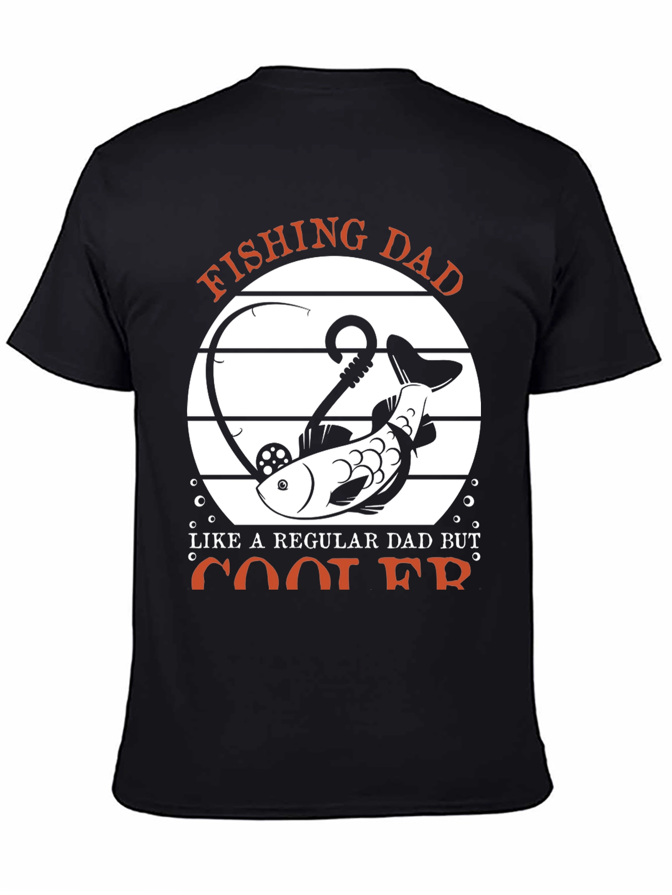 Black Fishing Dad T-Shirt - Cool Dad Graphic Tee view 4