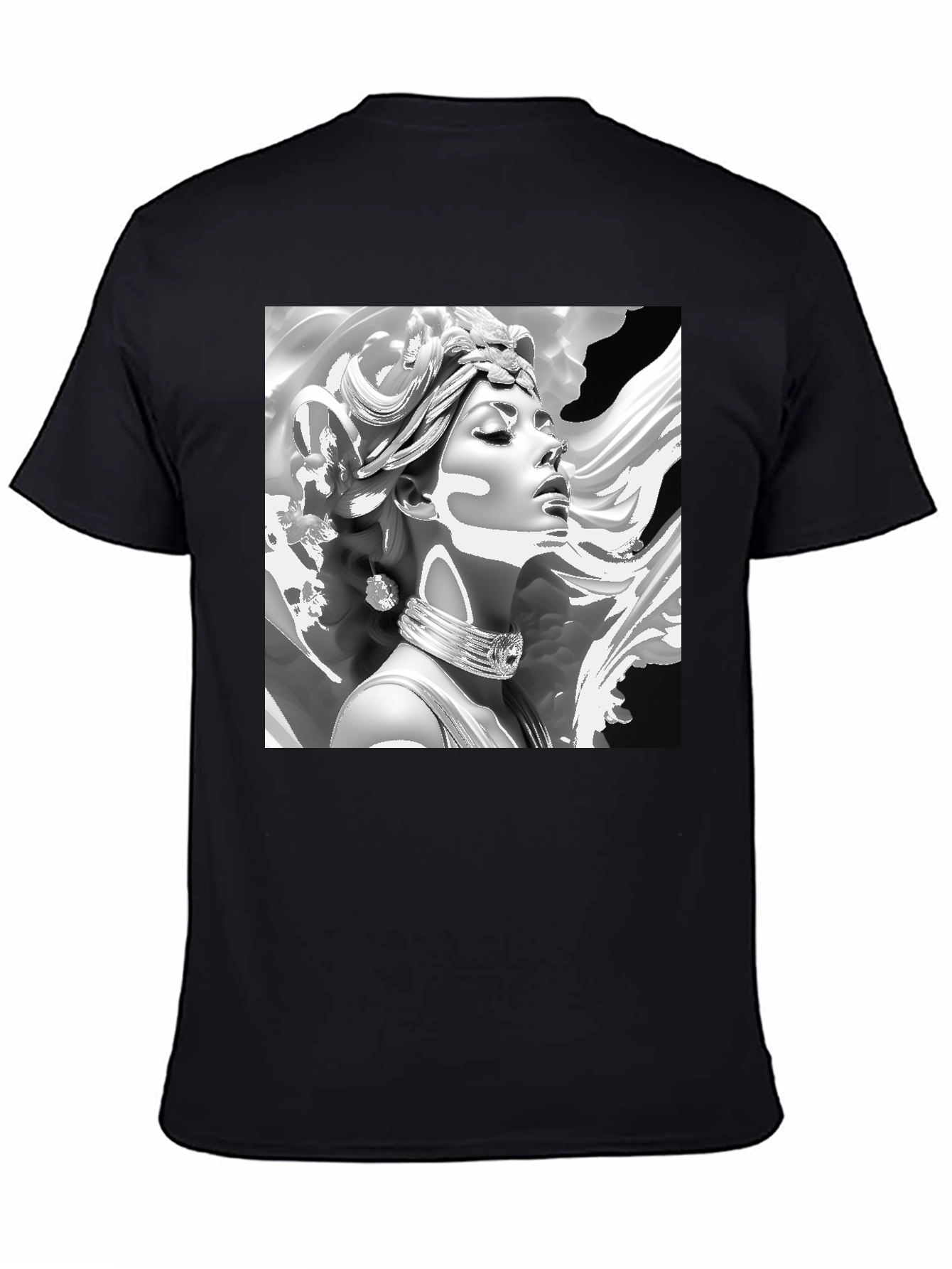 Black Elegant Medusa Graphic Tee - Classic Black view 4