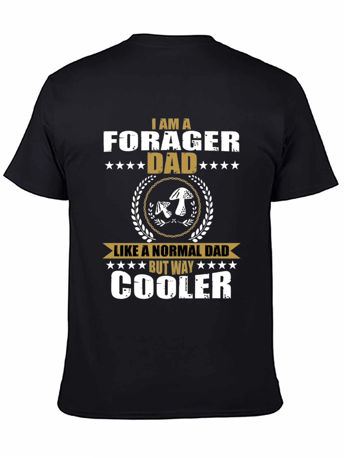Black Forager Dad Graphic Tee - Cool Mushroom Lover Shirt view 4