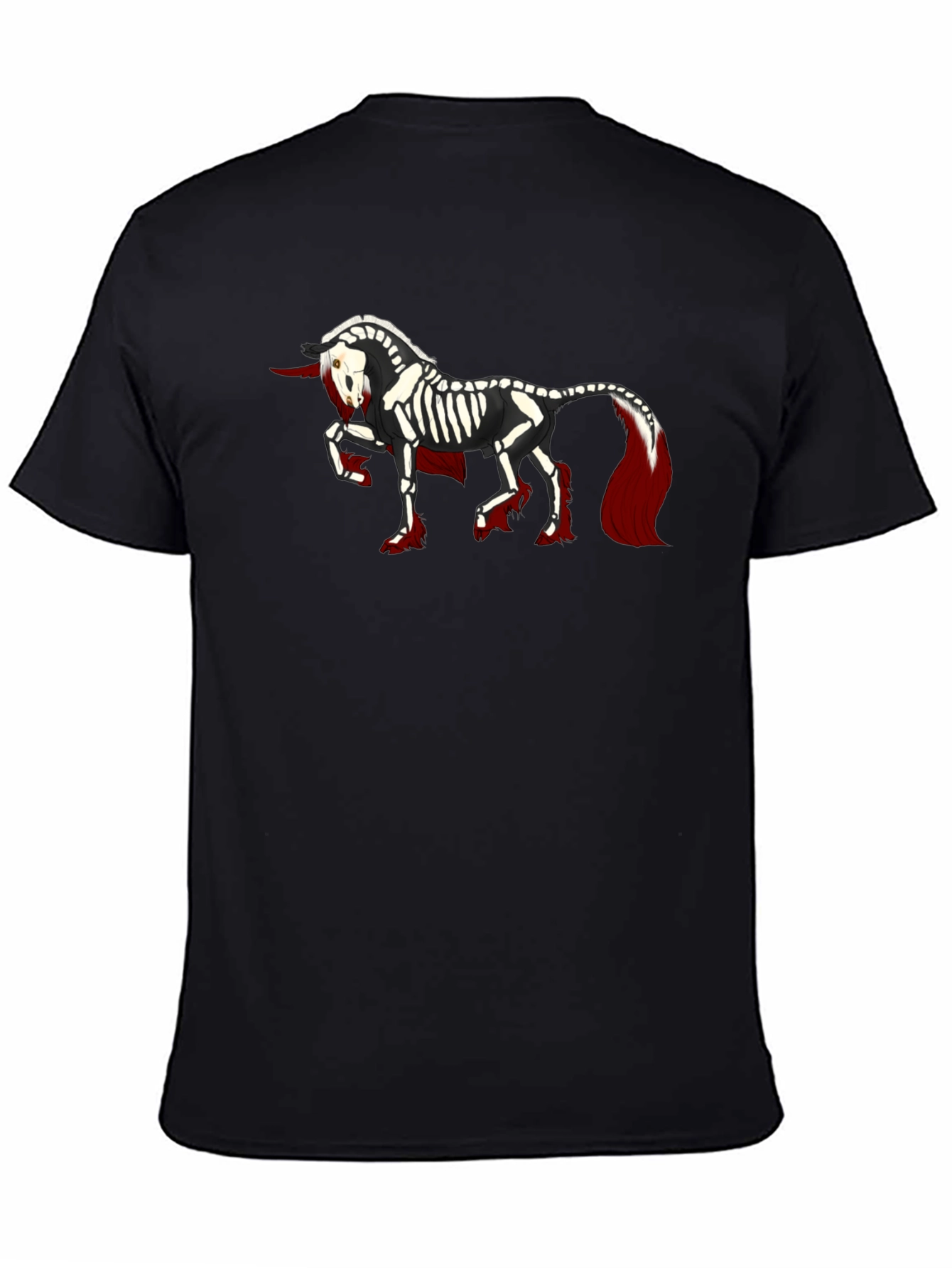 Skeleton Unicorn Black T-Shirt - 4