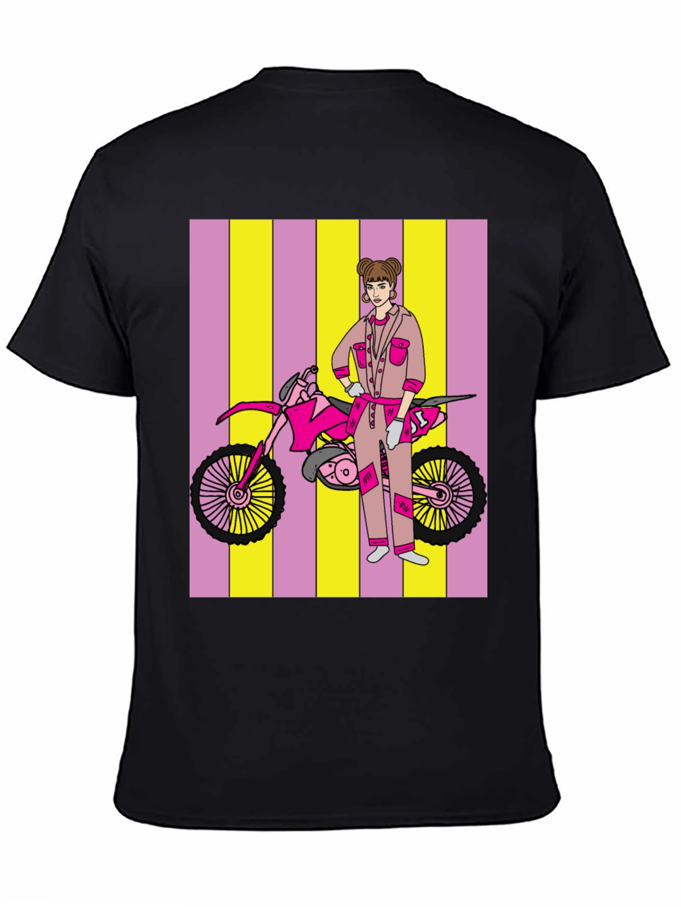 Black Motorcross Girl Graphic T-Shirt - Bold Style view 4